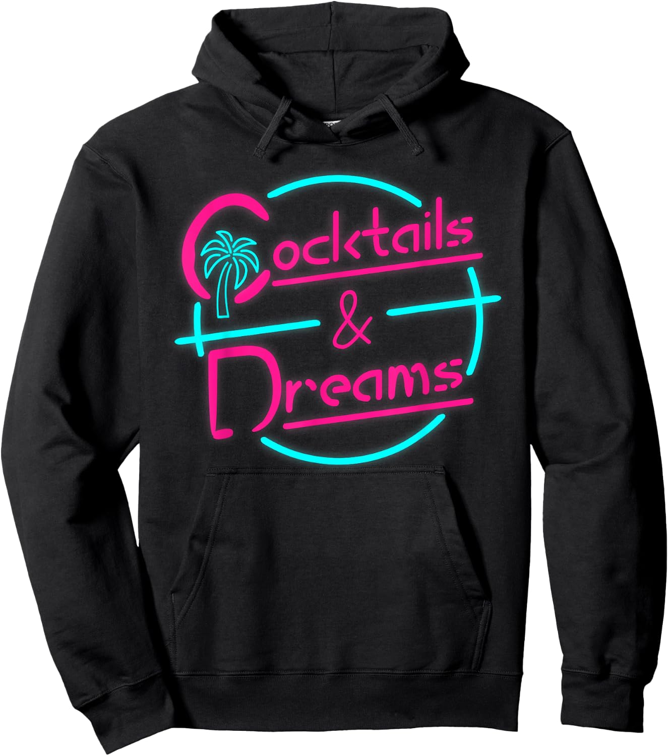 Cocktails And Dreams 80s Summer Cocktail Retro Style Hoodie - Hoodie | Black