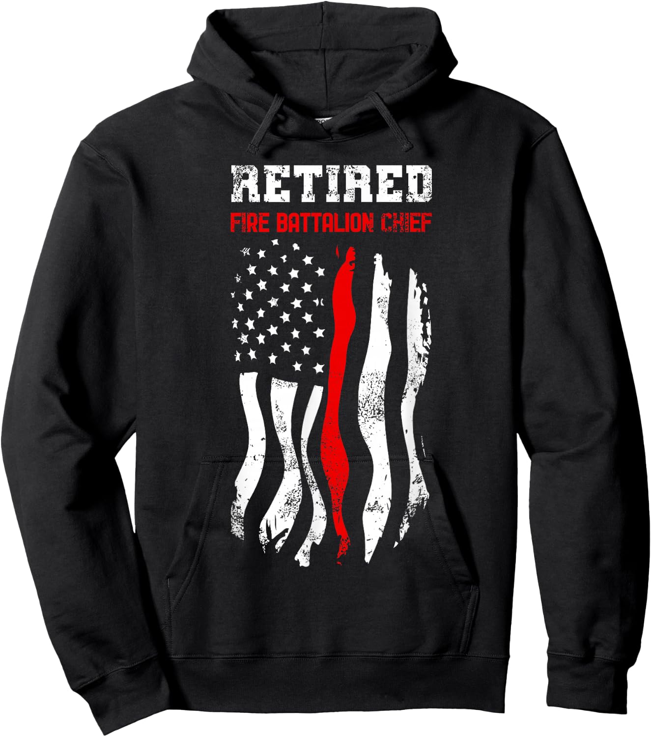 Retired Fire Battalion Chief American Fireman Fourth Of July Hoodie - Hoodie | Black