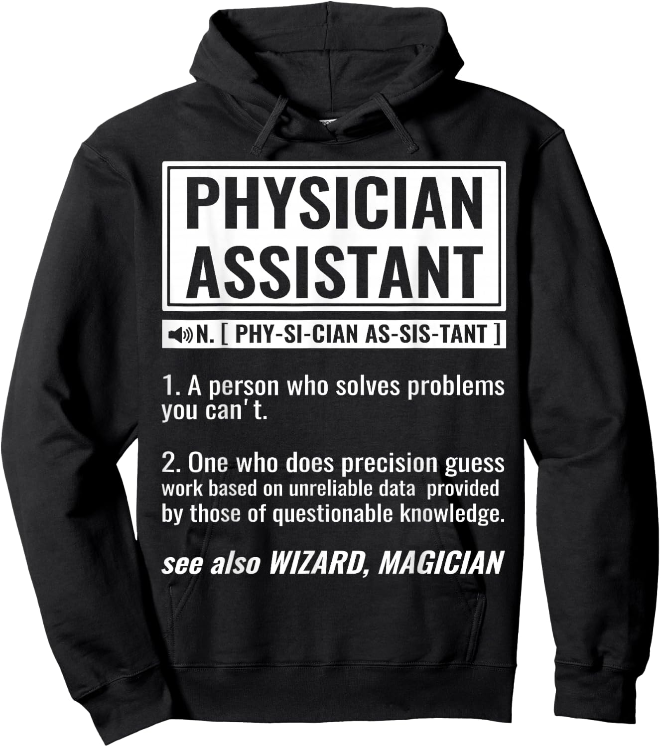 DAIMMER Physician Assistant , -Adults, Black, Small, Short Sleeve, Modern, Halloween Hoodie - Hoodie | Black