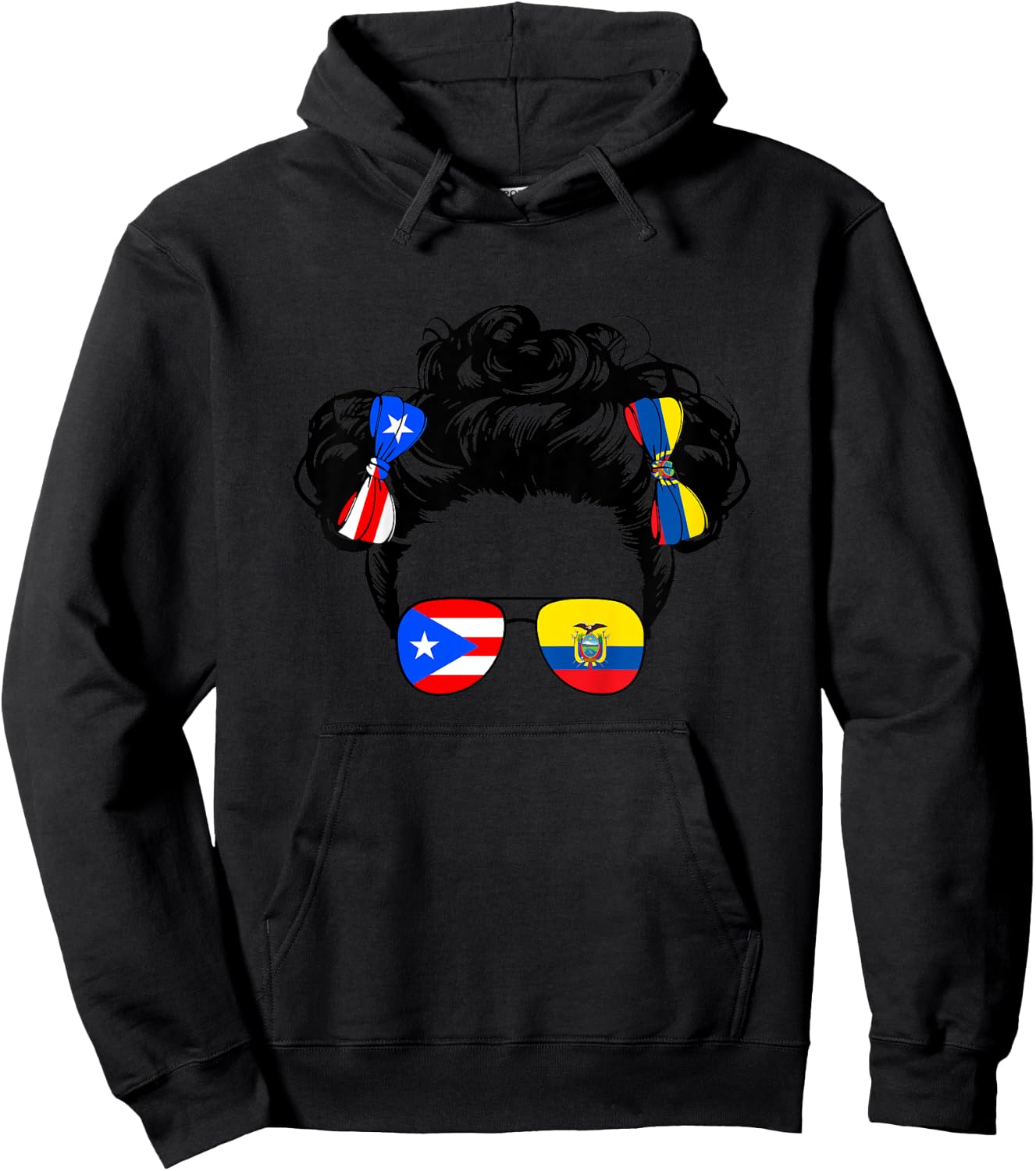 Ecuadorian And Puerto Rican Rico Ecuador Flag Baby Girls Hoodie - Hoodie | Black