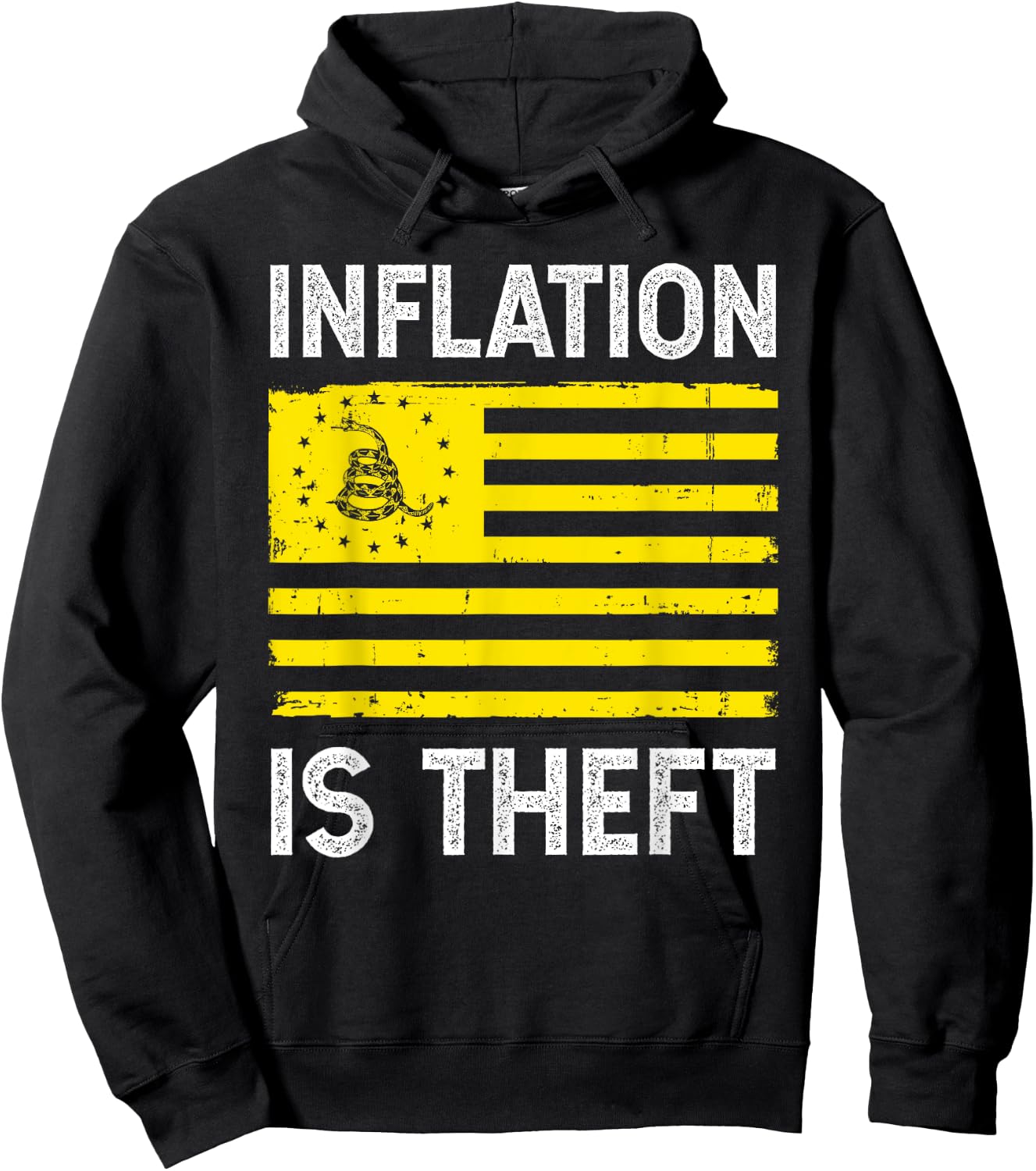 Inflation Is Theft Gadsden Flag Hoodie - Hoodie | Black