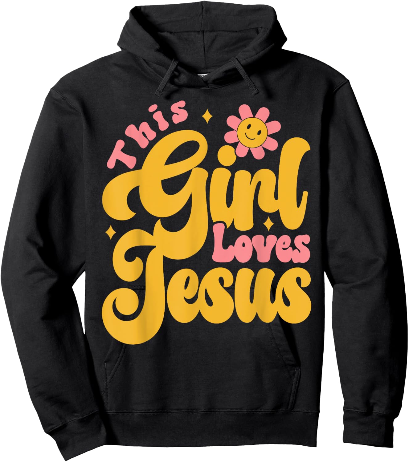 Christian Retro This Girl Loves Jesus God 70s Hoodie - Hoodie | Black