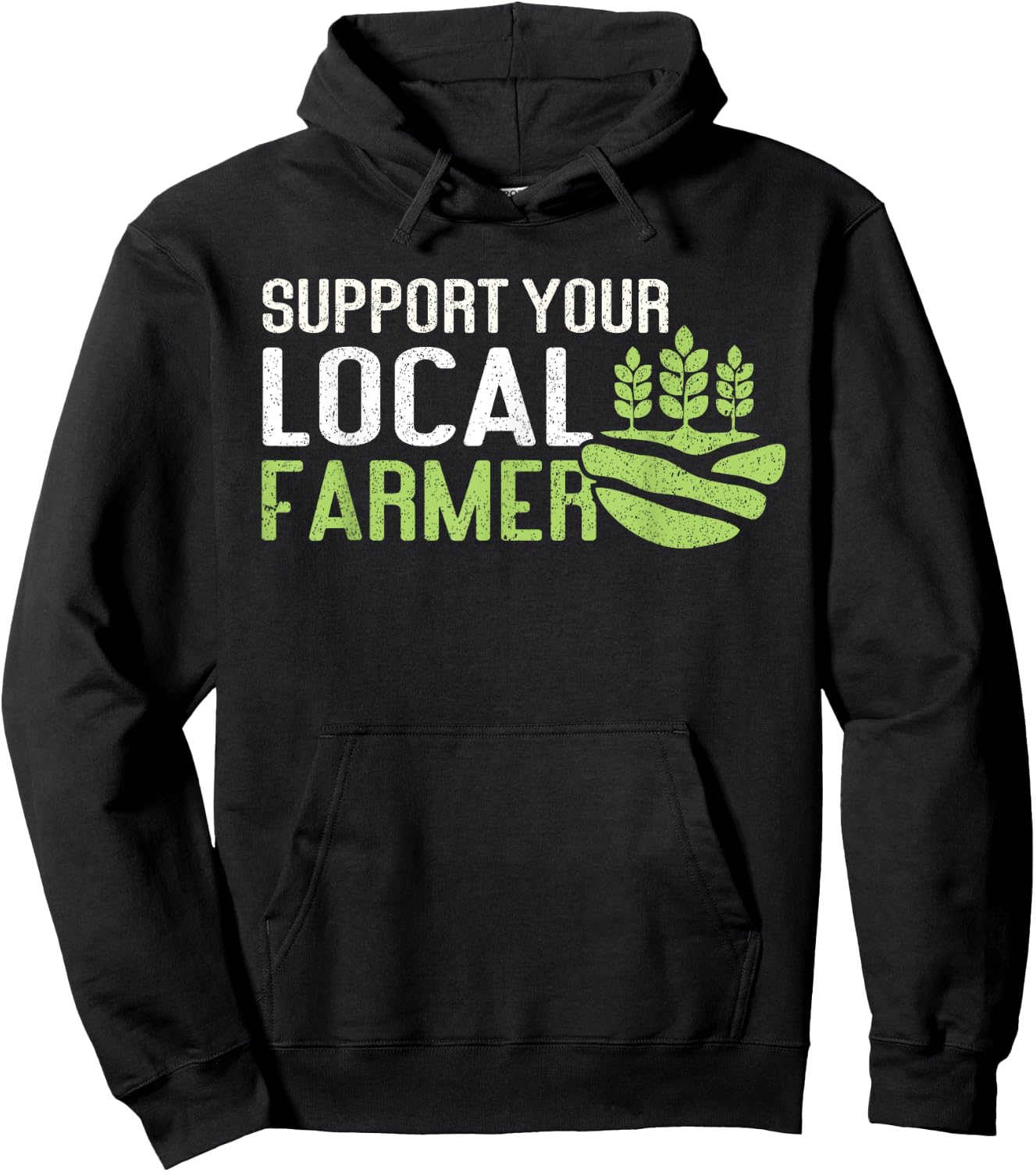 Support Your Local Farmer | Local Farm Lover Funny Farmer Hoodie - Hoodie | Black