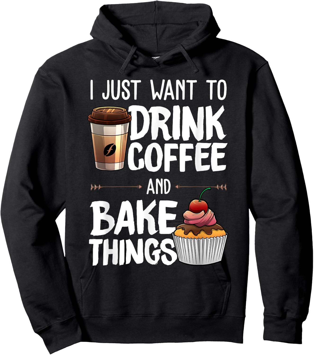Funny Baking Gift Women Baker Drinking Coffee Lover Hoodie - Hoodie | Black