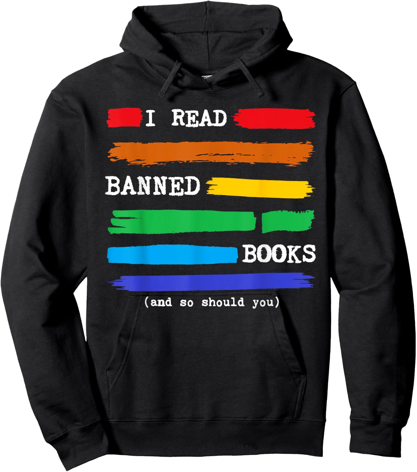 I Read Banned Books Colorful National Librarian Week Gift Hoodie - Hoodie | Black