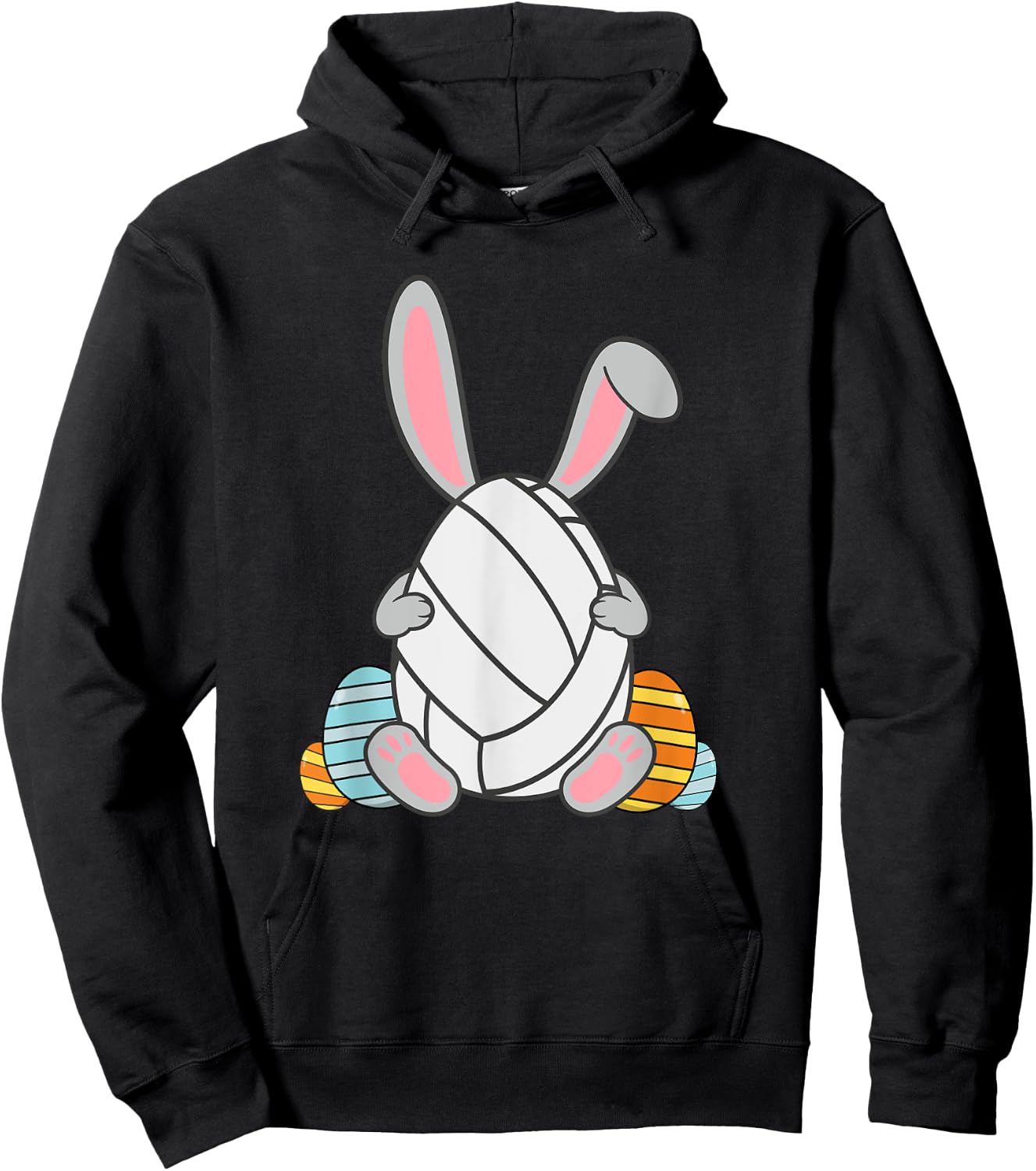Kids Happy Easter Volleyball Bunny Ears Funny Egg Boys Hoodie - Hoodie | Black