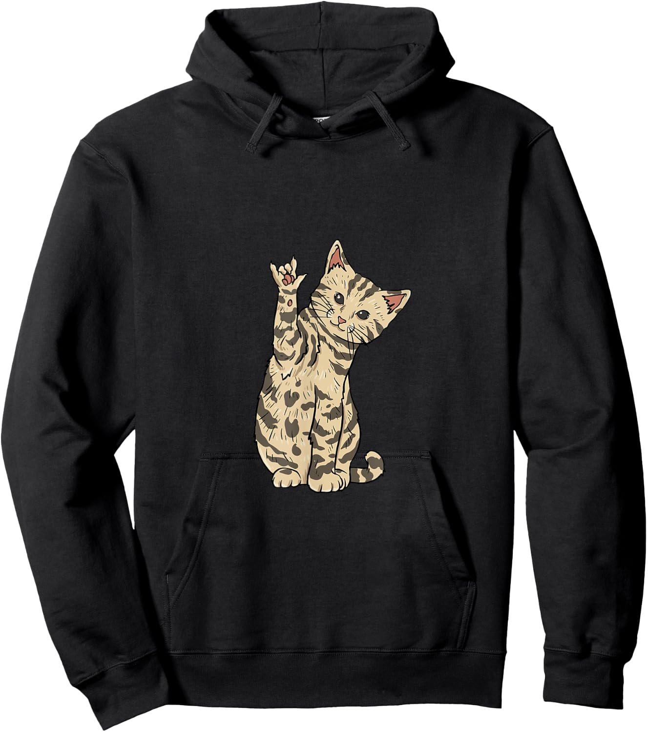 ILY Cat ASL Hoodie - Hoodie | Black