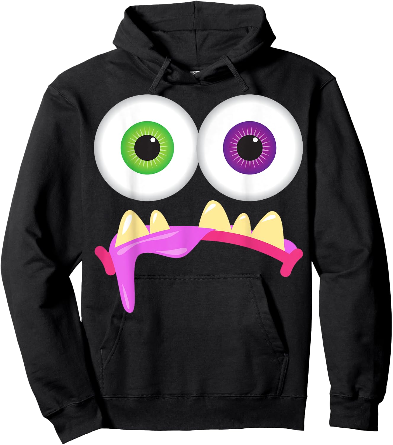 Cute Monster Face Men's Women's Goofy Costume Halloween Hoodie - Hoodie | Black