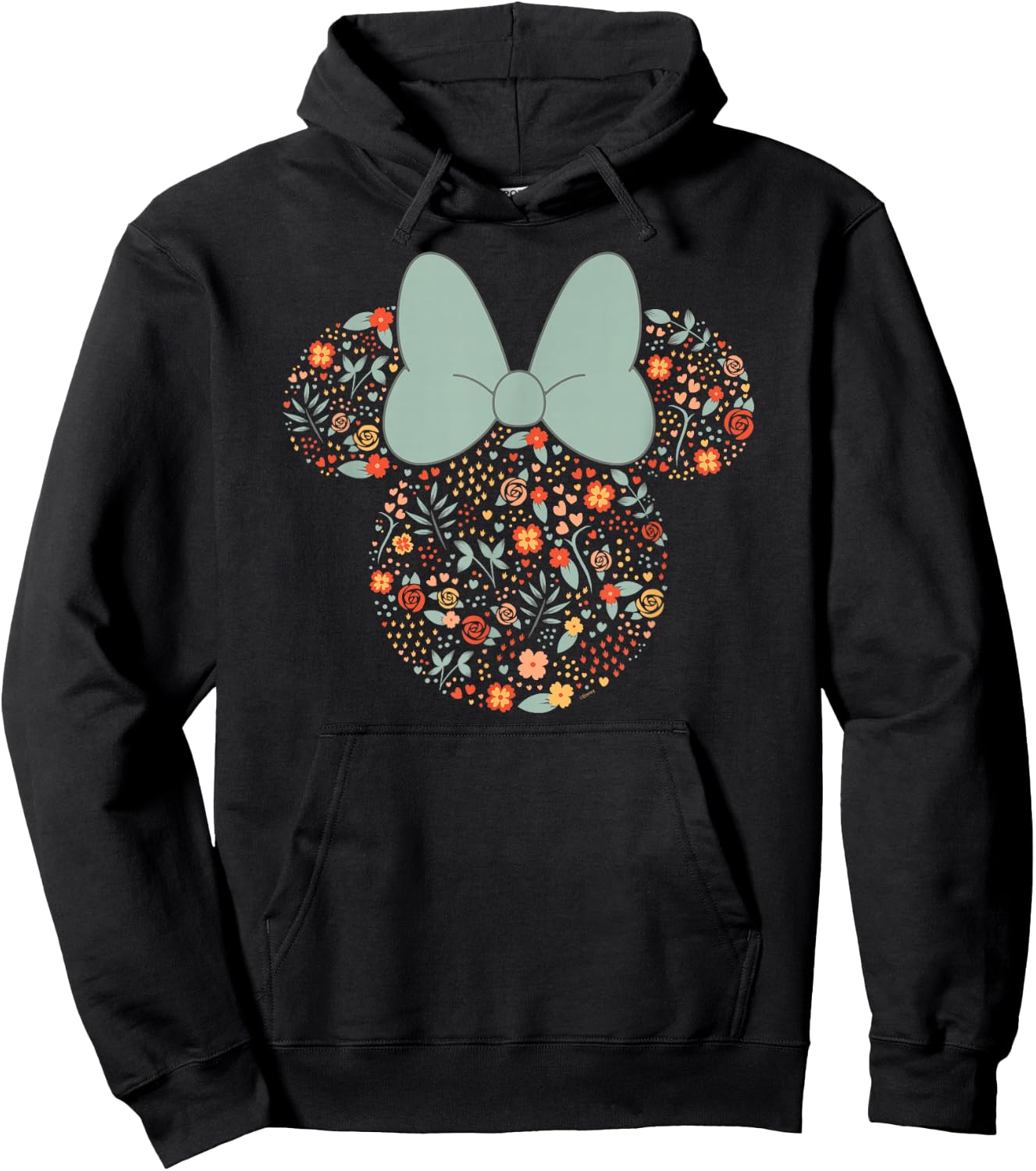 Disney Minnie Mouse Spring Head Icon with Bow Springtime Hoodie - Hoodie | Black