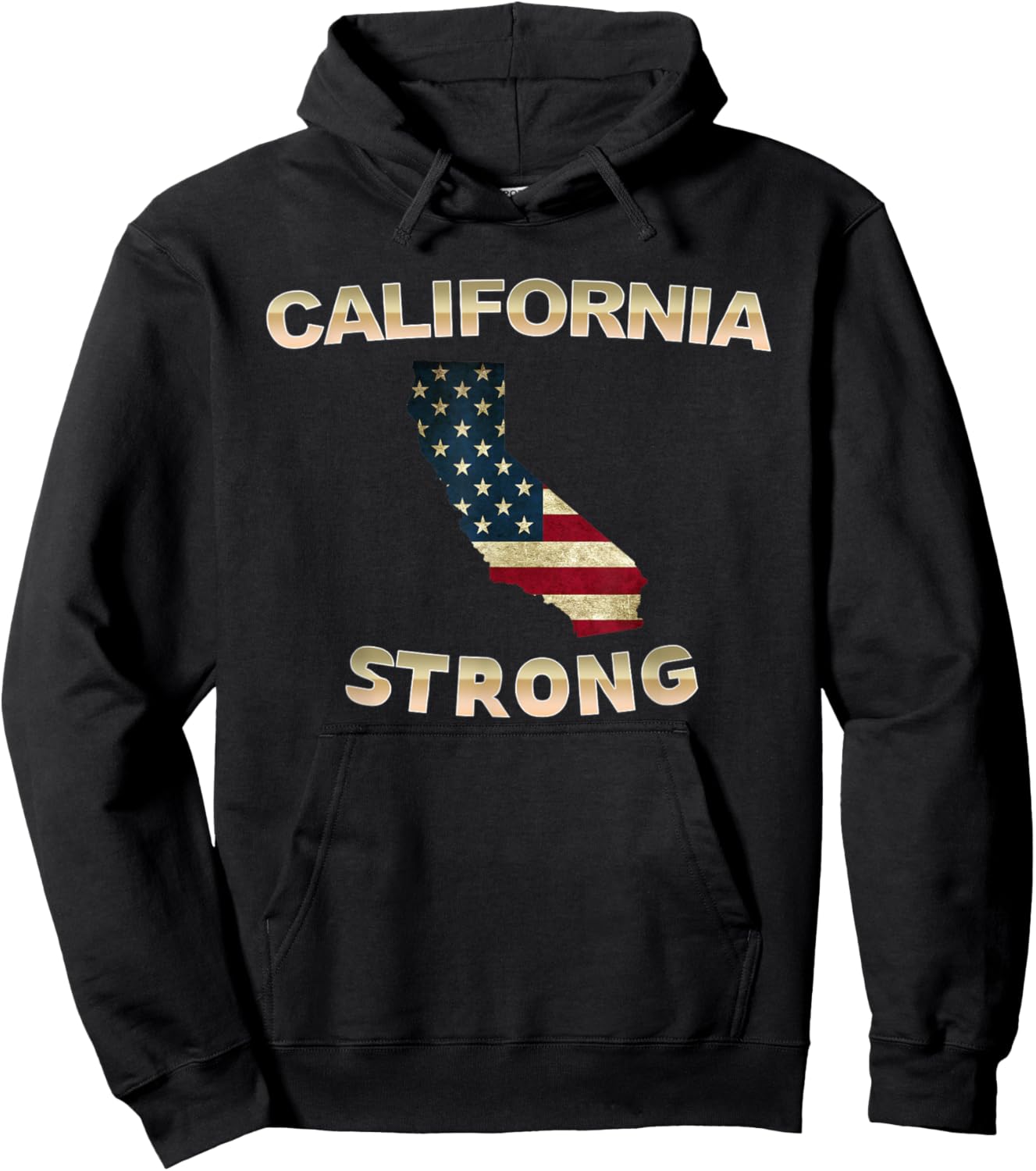California Strong American Flag Cool CA Map Women Hoodie - Hoodie | Black