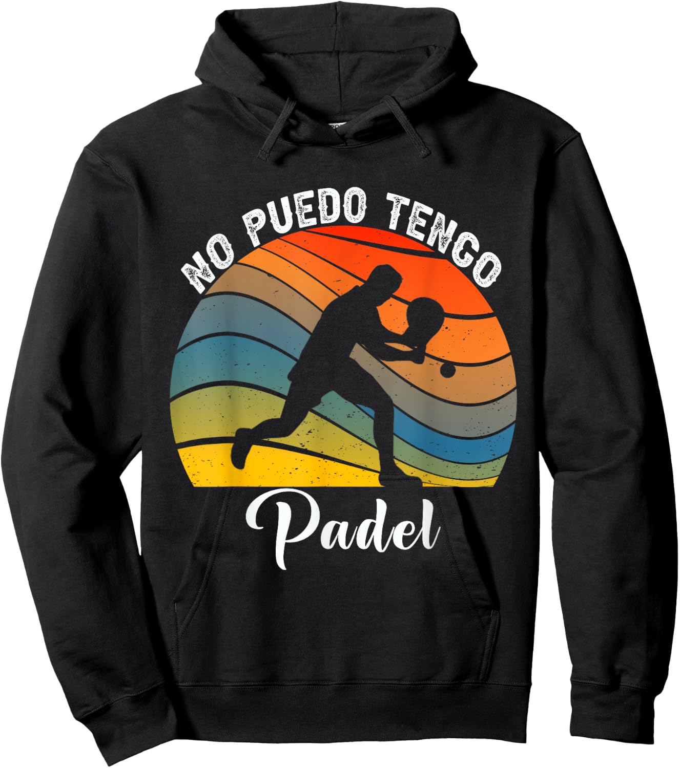No Puedo Tengo Padel Vintage I can't have Padel Tennis Hoodie - Hoodie | Black