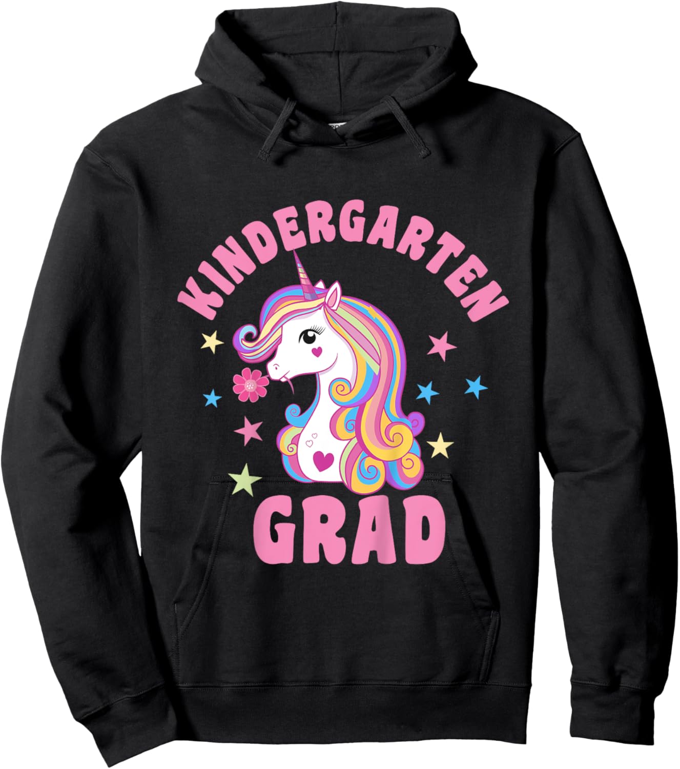 Kids Unicorn Kindergarten Grad Kindergarten Graduation Hoodie - Hoodie | Black