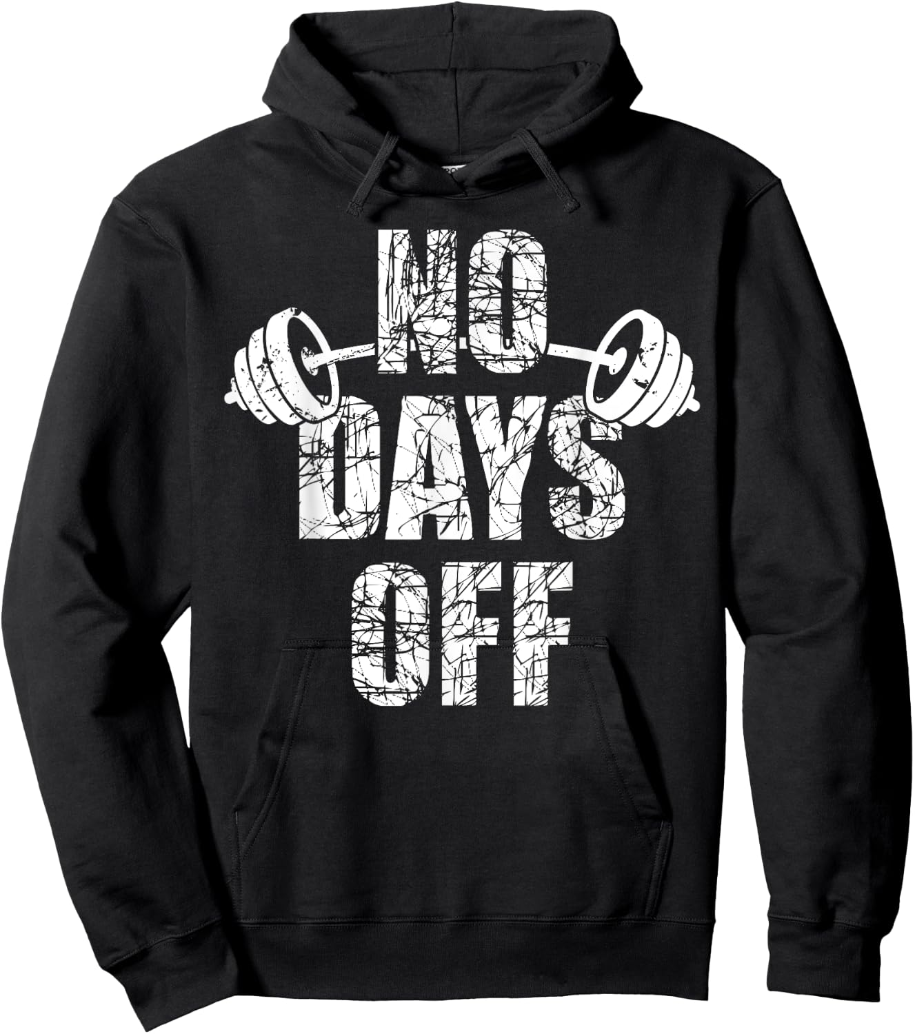 No Days Off Bodybuilder Saying Barbell Bodybuilding Hoodie - Hoodie | Black