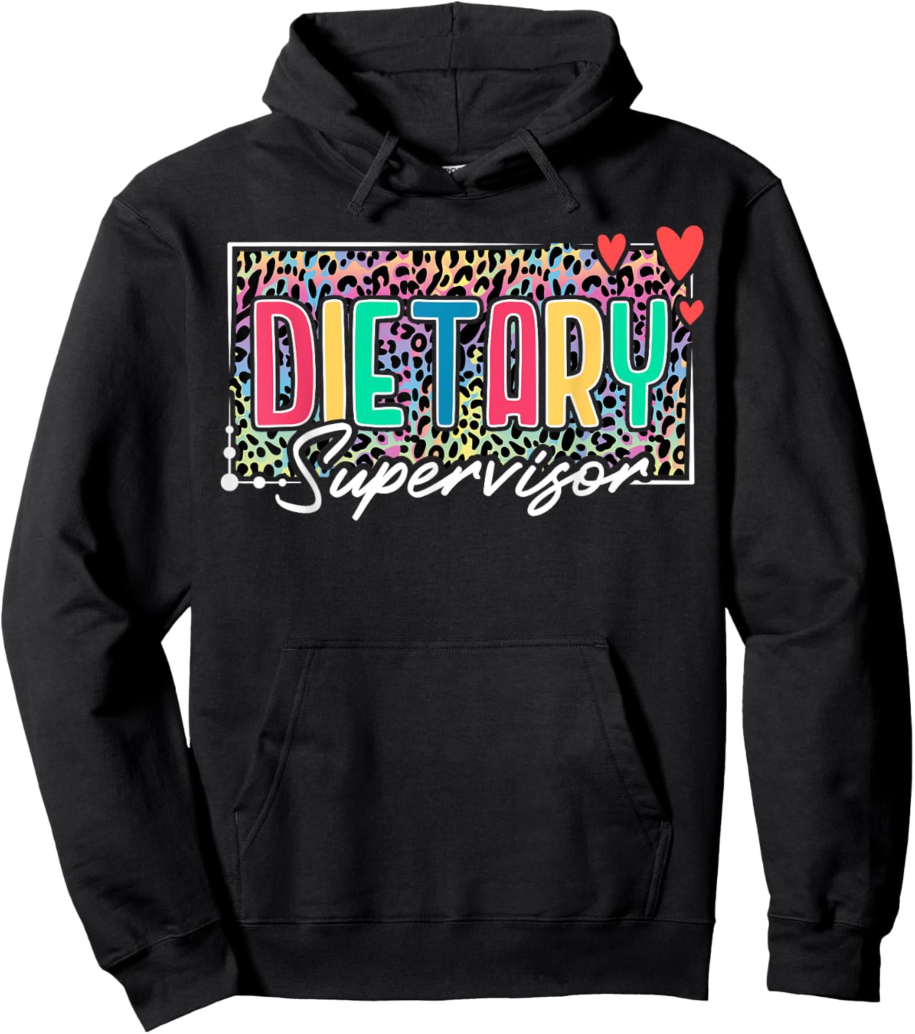 Dietary Supervisor Appreciation Leopard Hoodie - Hoodie | Black