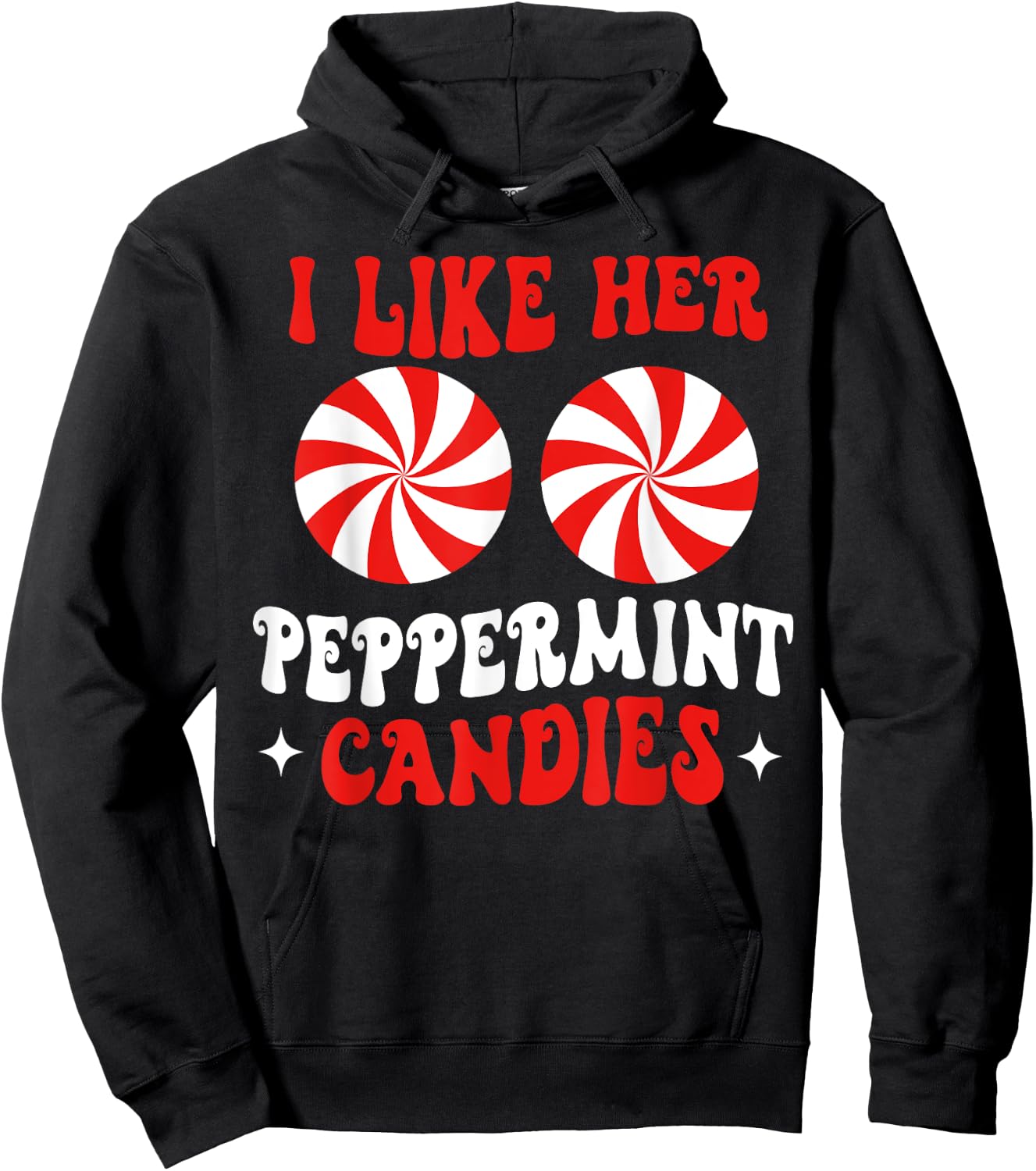 I Like Her Peppermint Candies Couples Matching Christmas Hoodie - Hoodie | Black