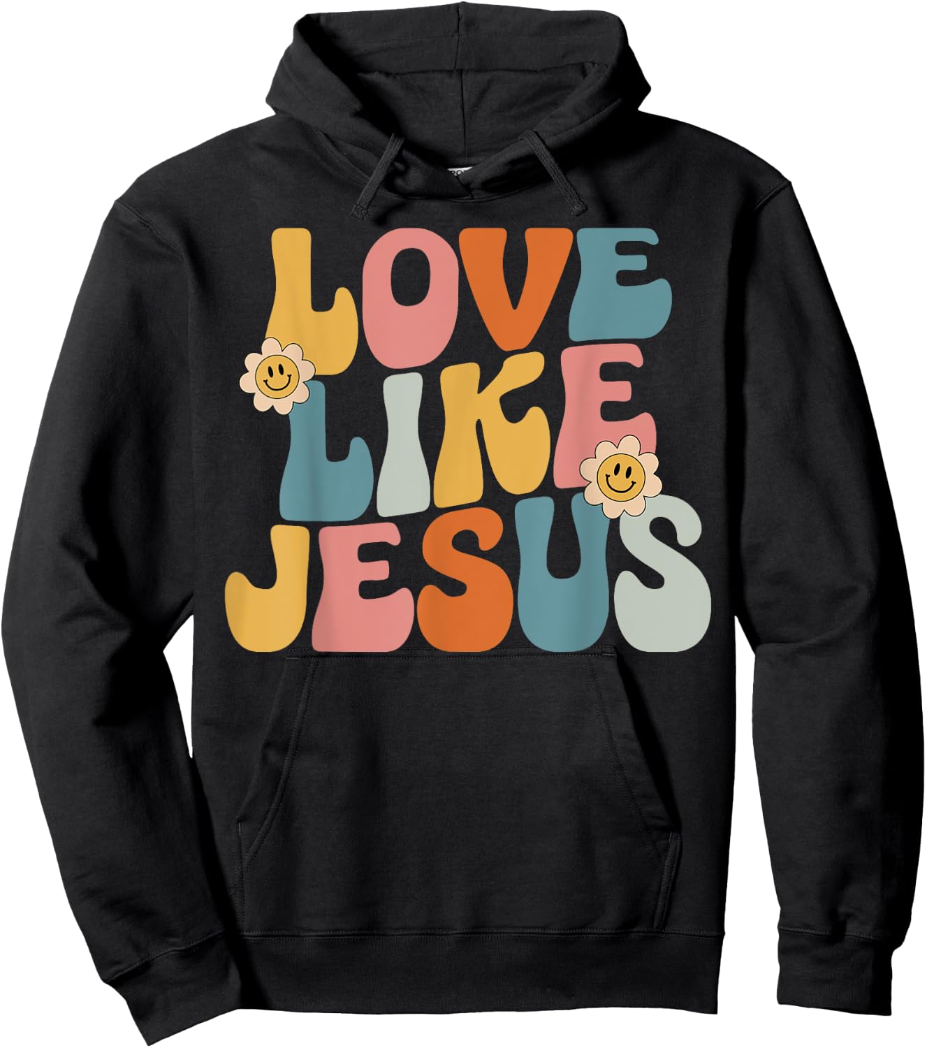 Retro Love Like Jesus Hoodie - Hoodie | Black