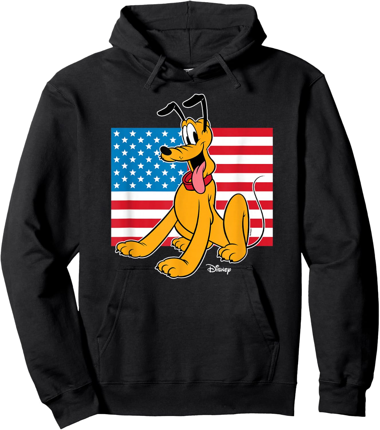 Pluto - Patriotic Americana USA Flag Hoodie - Hoodie | Black