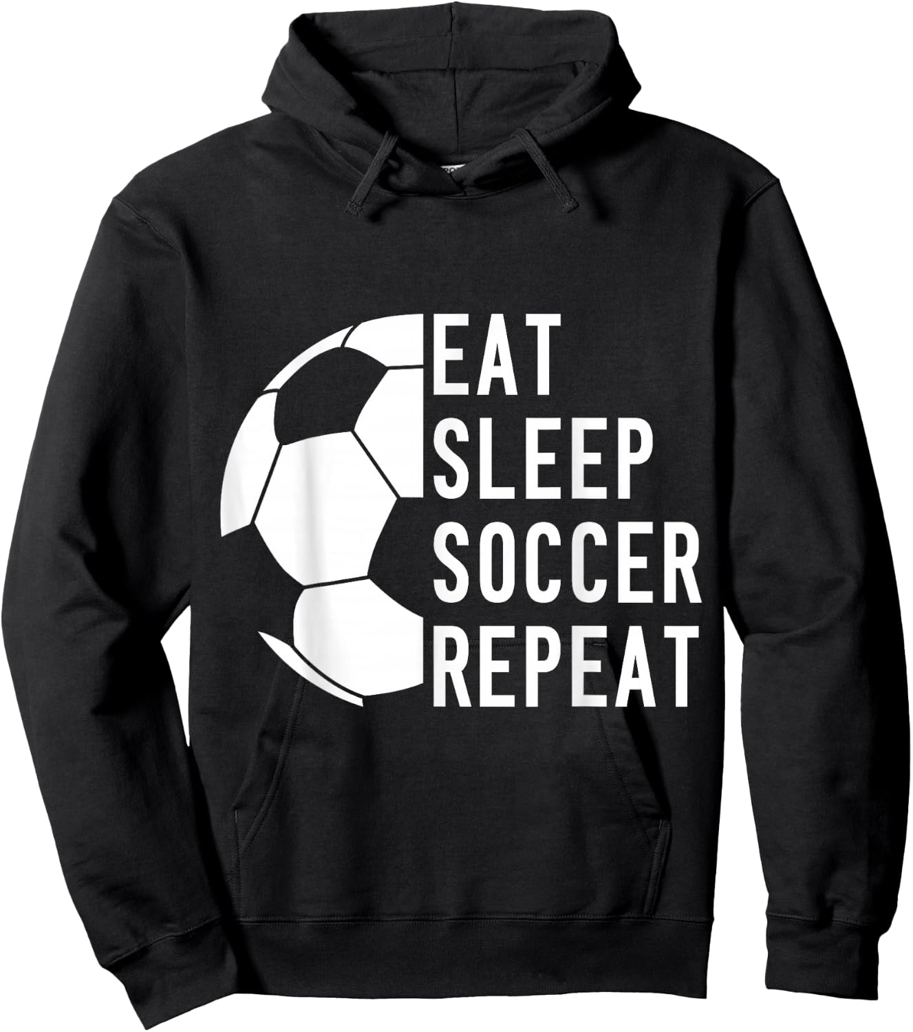 Eat Sleep Soccer Repeat Hoodie - Hoodie | Black
