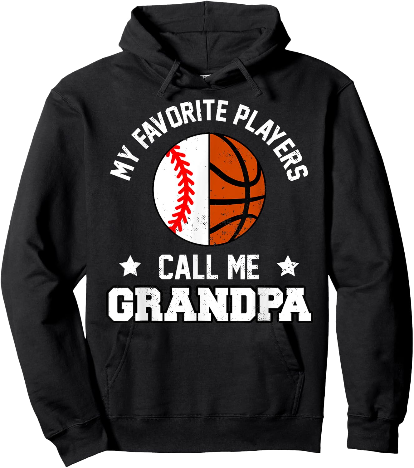 My Favorites Baseball Basketball Players Call Me Grandpa Hoodie - Hoodie | Black