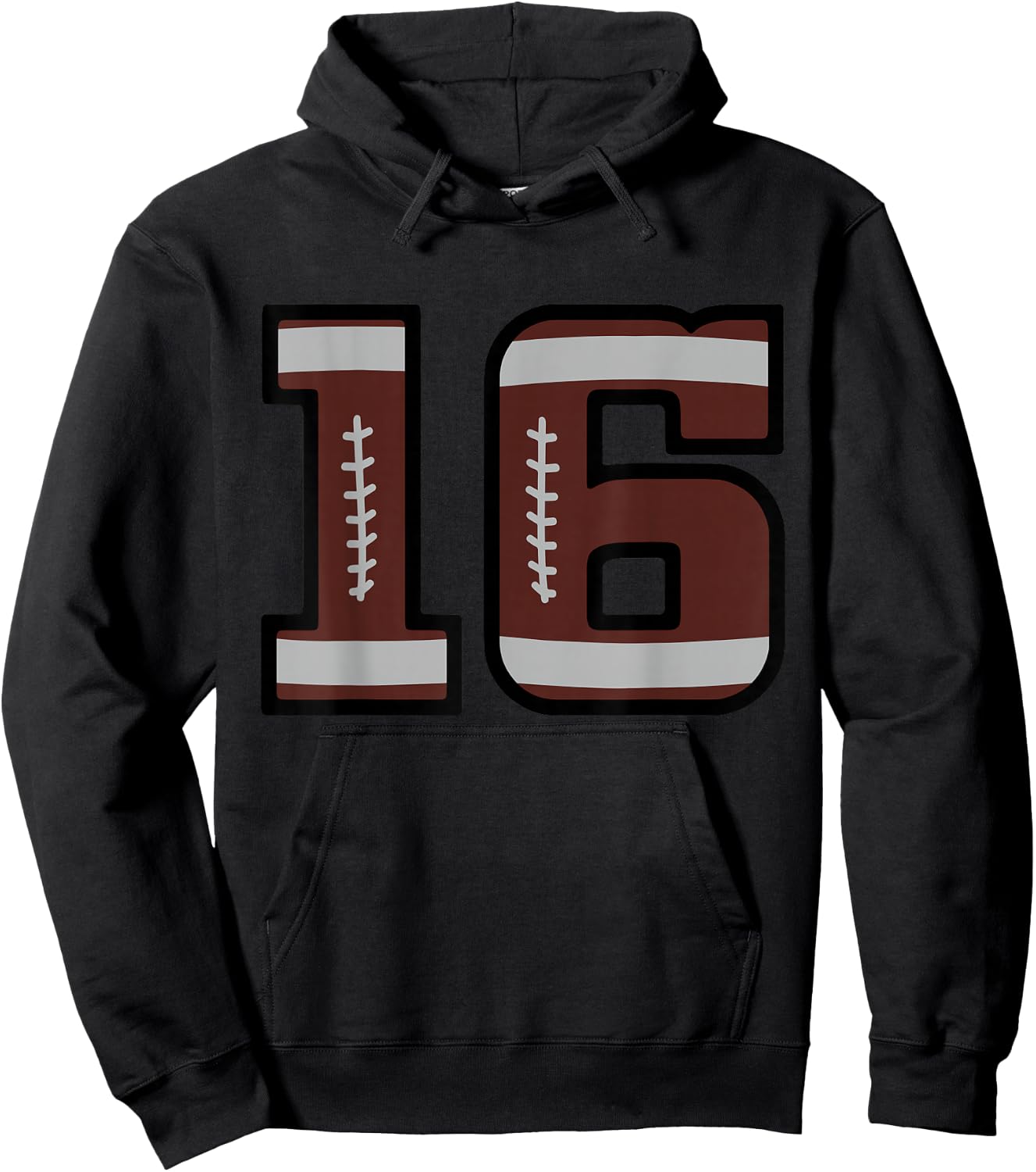 Number #16 Football Number Hoodie - Hoodie | Black