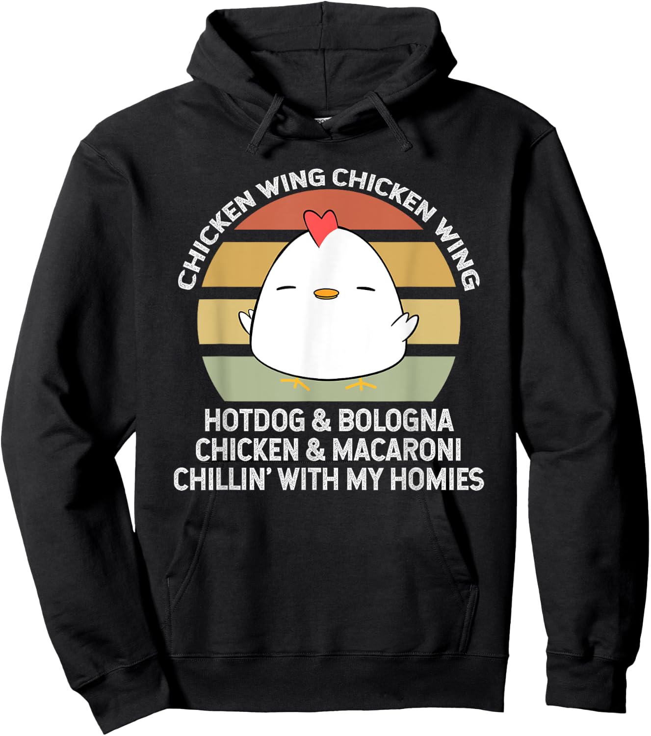 Chicken Wing Chicken Wing Hot Dog and Bologna Hoodie - Hoodie | Black