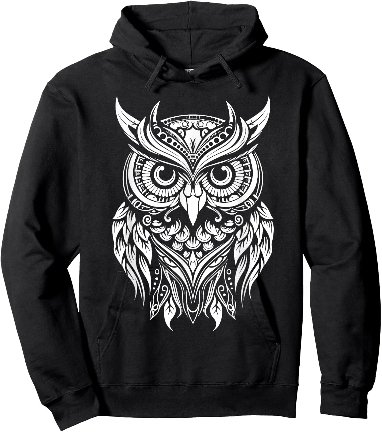 Owl Mandala Graphic Women Men Girls Boys Hoodie - Hoodie | Black