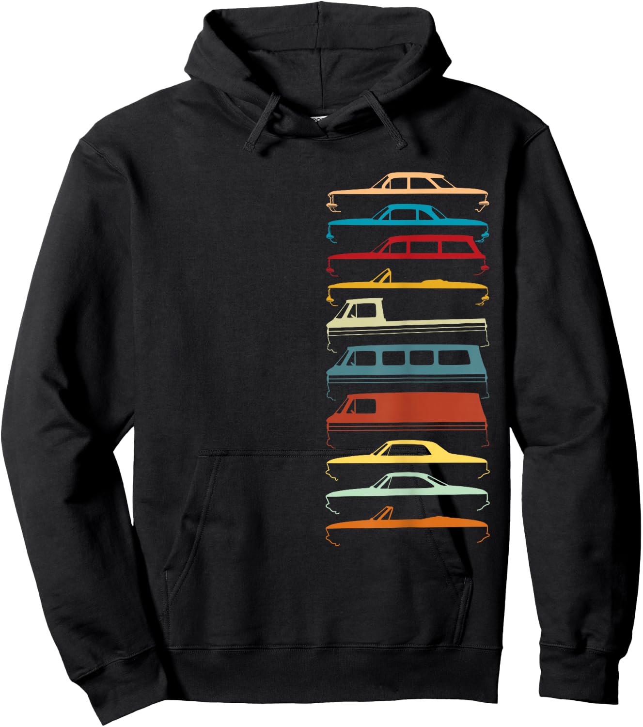 Corvair Silhouettes Illustration All Models Hoodie - Hoodie | Black