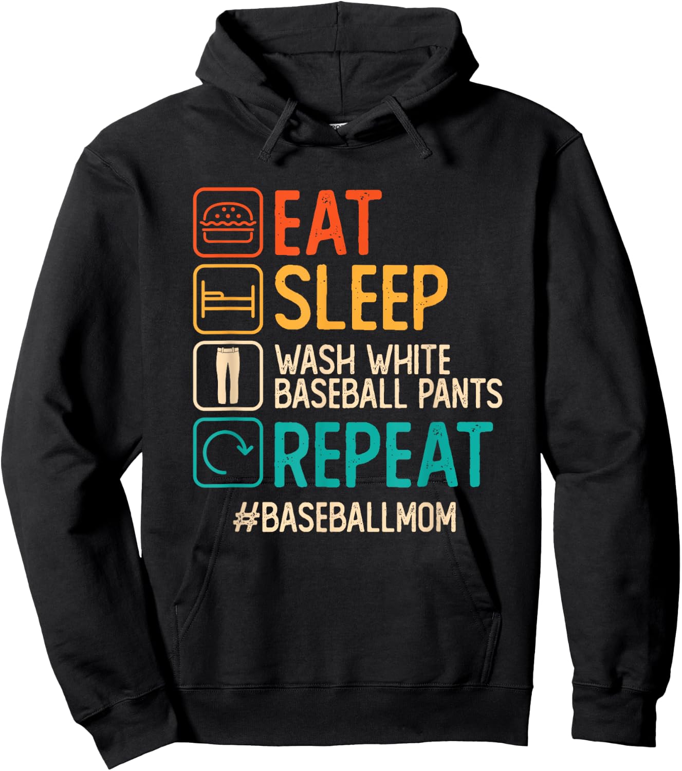 Wash White Baseball Pants Moms Against White Baseball Pants Hoodie - Hoodie | Black