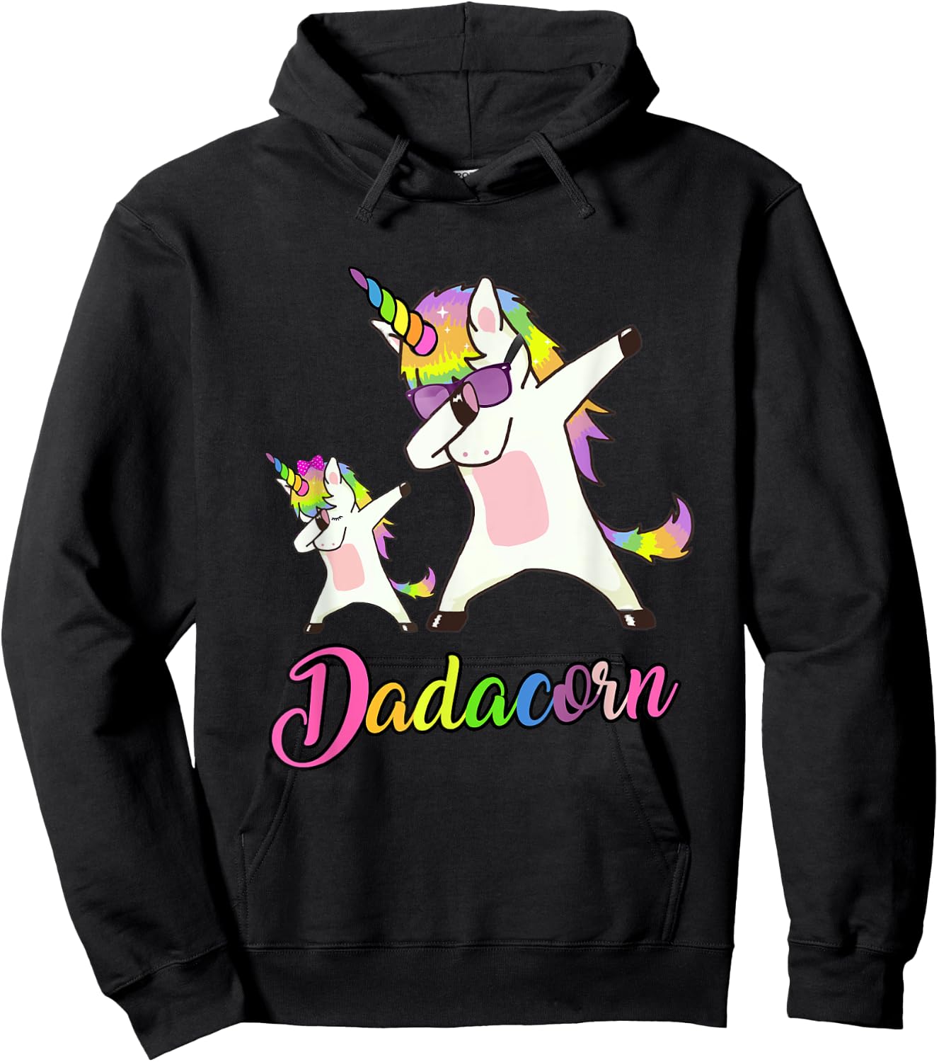 Dadacorn Funny Unicorn Daddy Unicorn Girl and Father Hoodie - Hoodie | Black