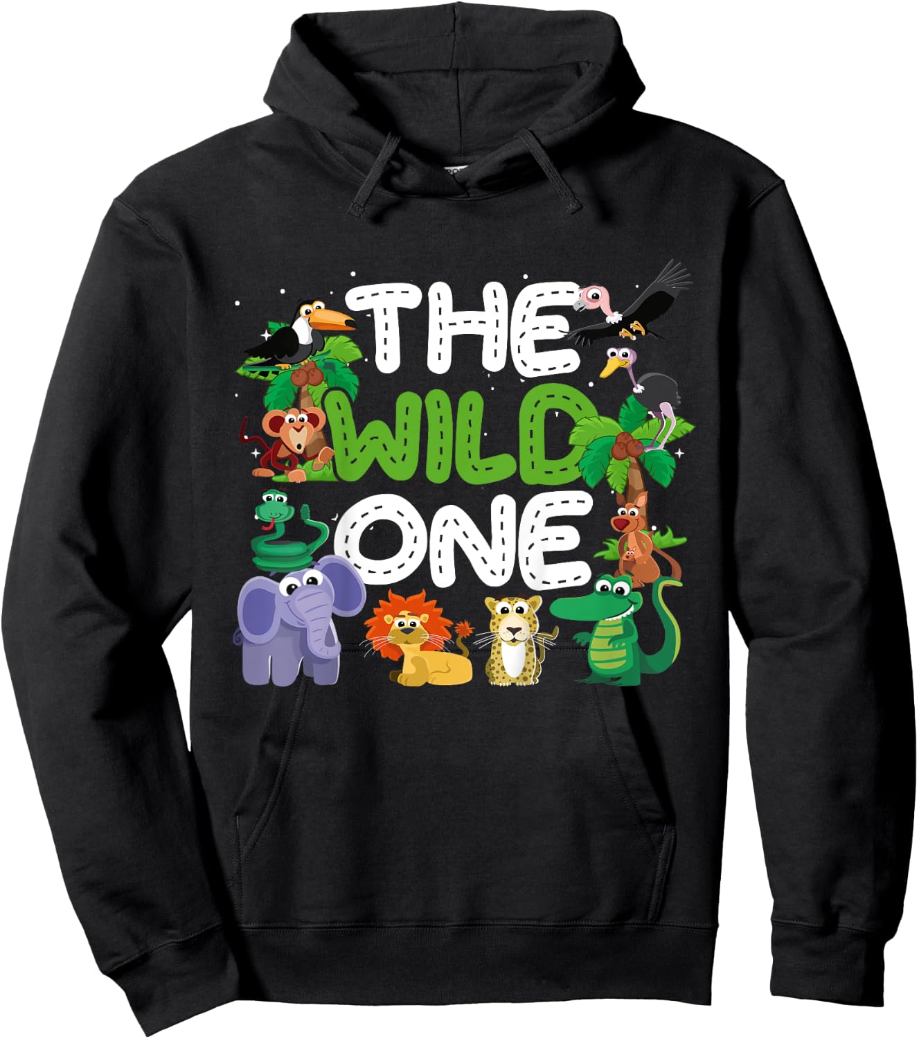 Boy Girl The Wild One Zoo Keeper Birthday Jungle Safari Hoodie - Hoodie | Black