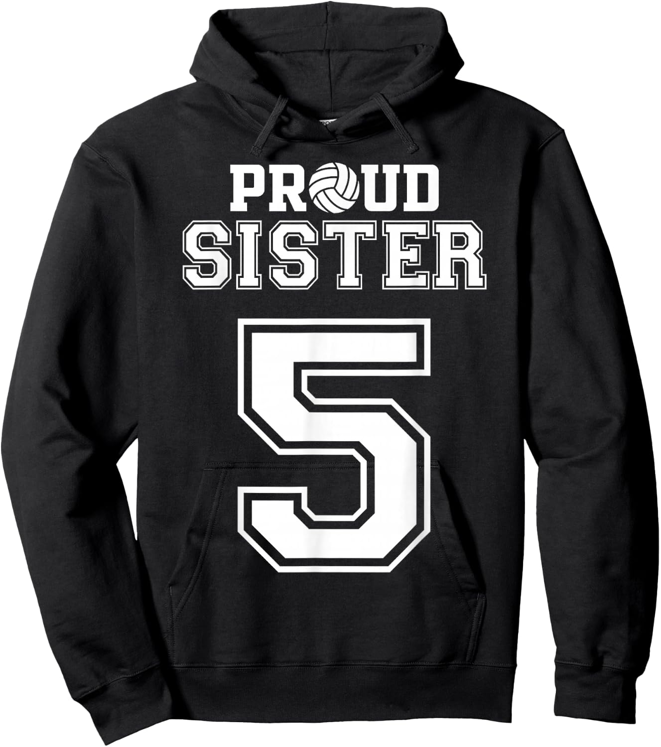 Custom Proud Volleyball Sister Number 5 Personalized Women Hoodie - Hoodie | Black