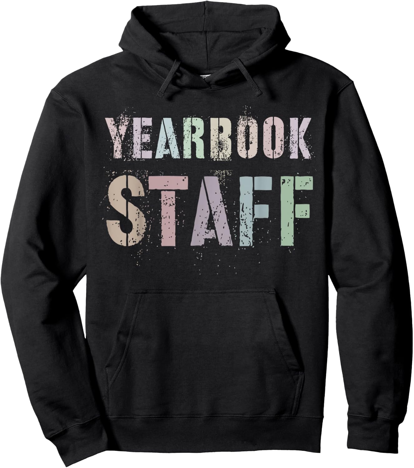 Vintage YEARBOOK STAFF Literary Club School Publication Edit Hoodie - Hoodie | Black