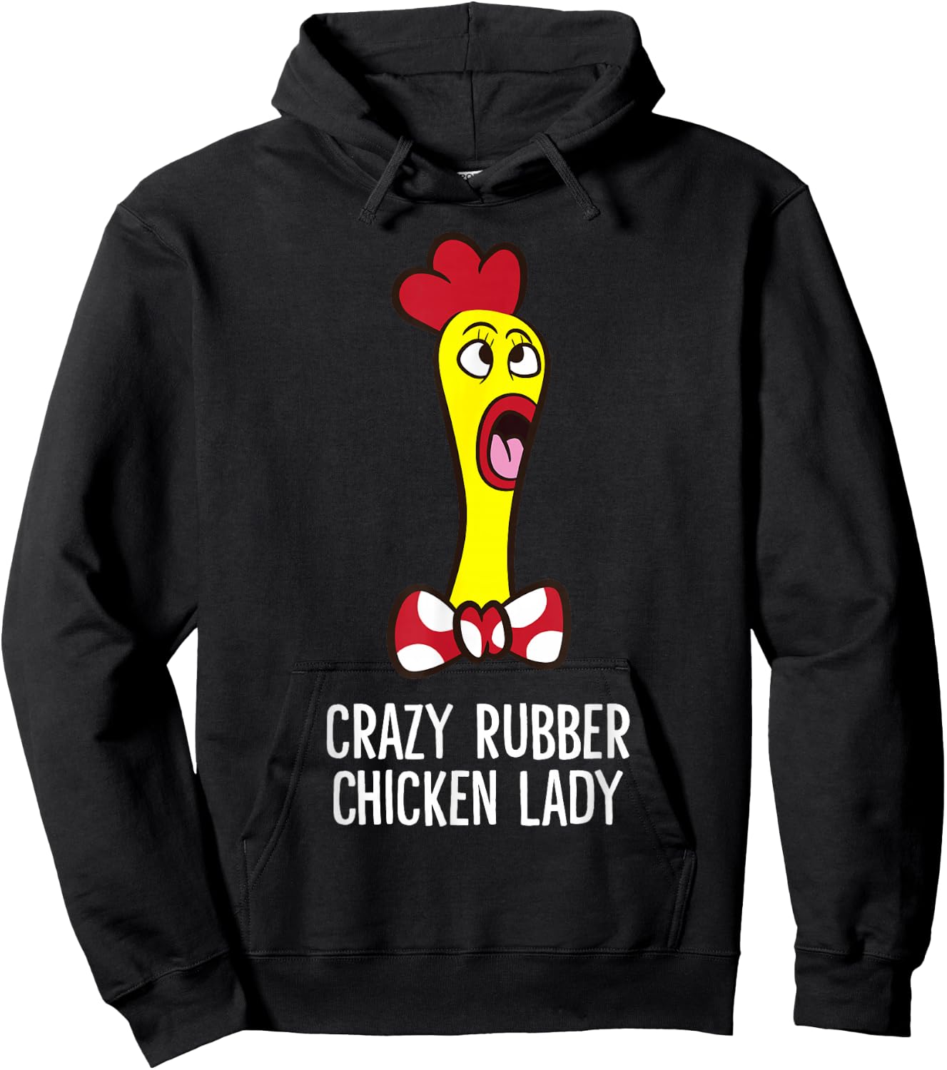 Crazy Rubber Chicken Lady Funny Rubber Chicken Hoodie - Hoodie | Black