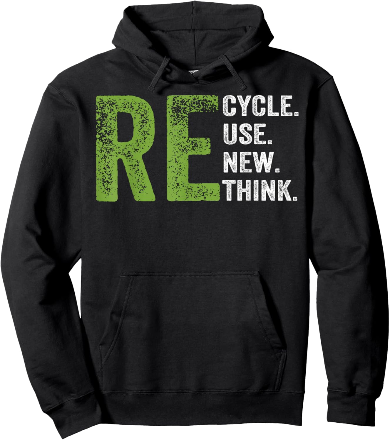 RECYCLE REUSE RENEW RETHINK Earth Day Environmental Activism Hoodie - Hoodie | Black