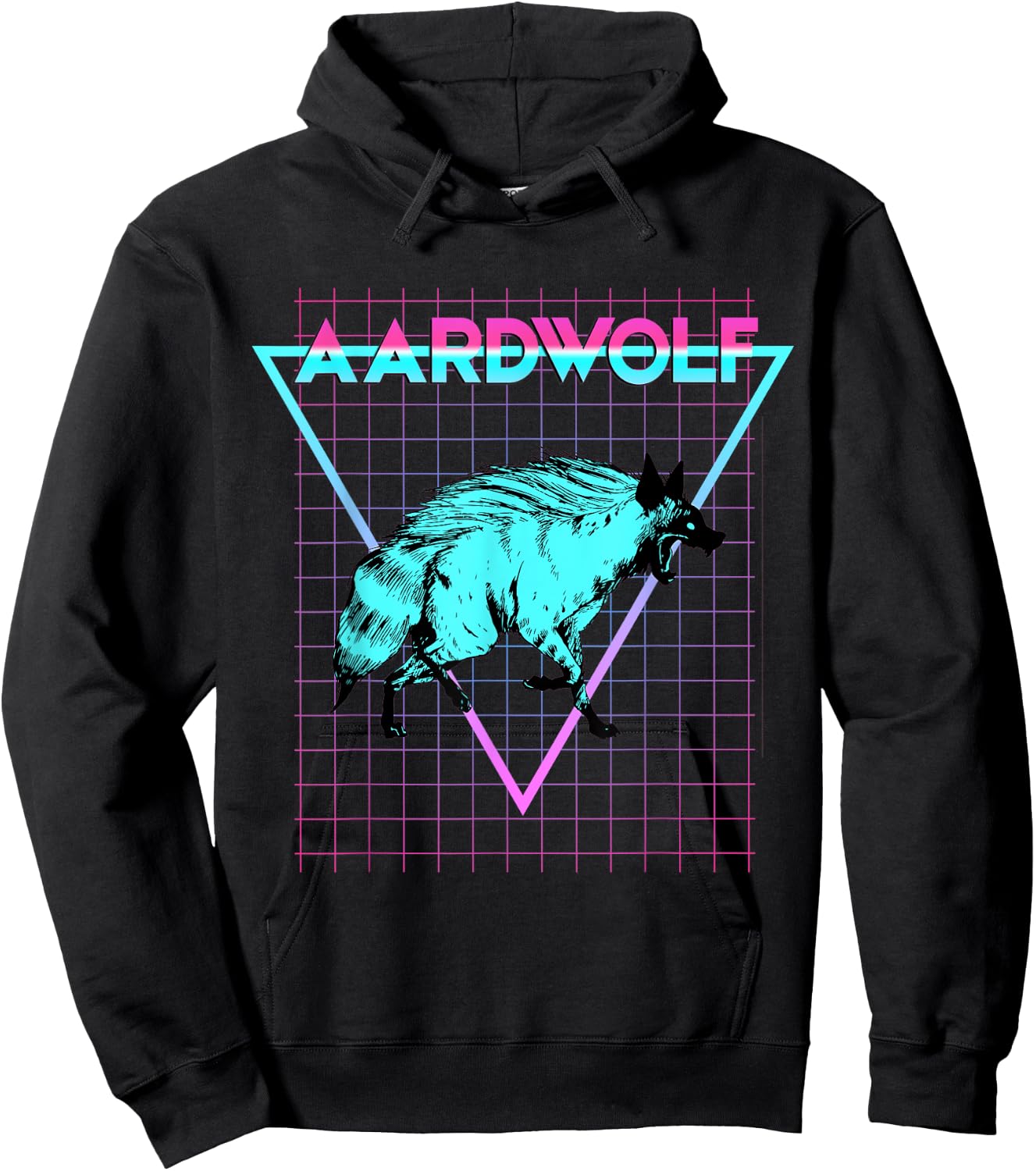 Aardwolf Animal Lover Aesthetic Retro Aardwolf Hoodie - Hoodie | Black