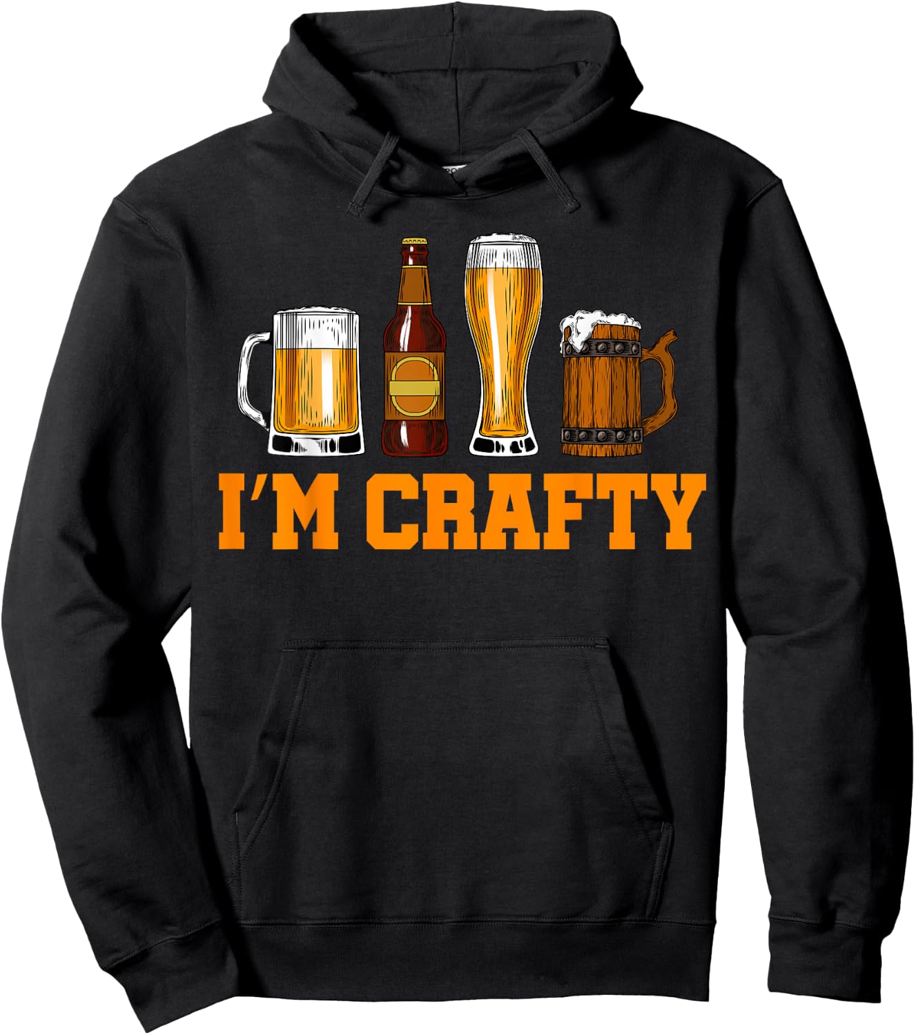 Craft Beer Art I'm Crafty Home Brew Beer Vintage Hoodie - Hoodie | Black