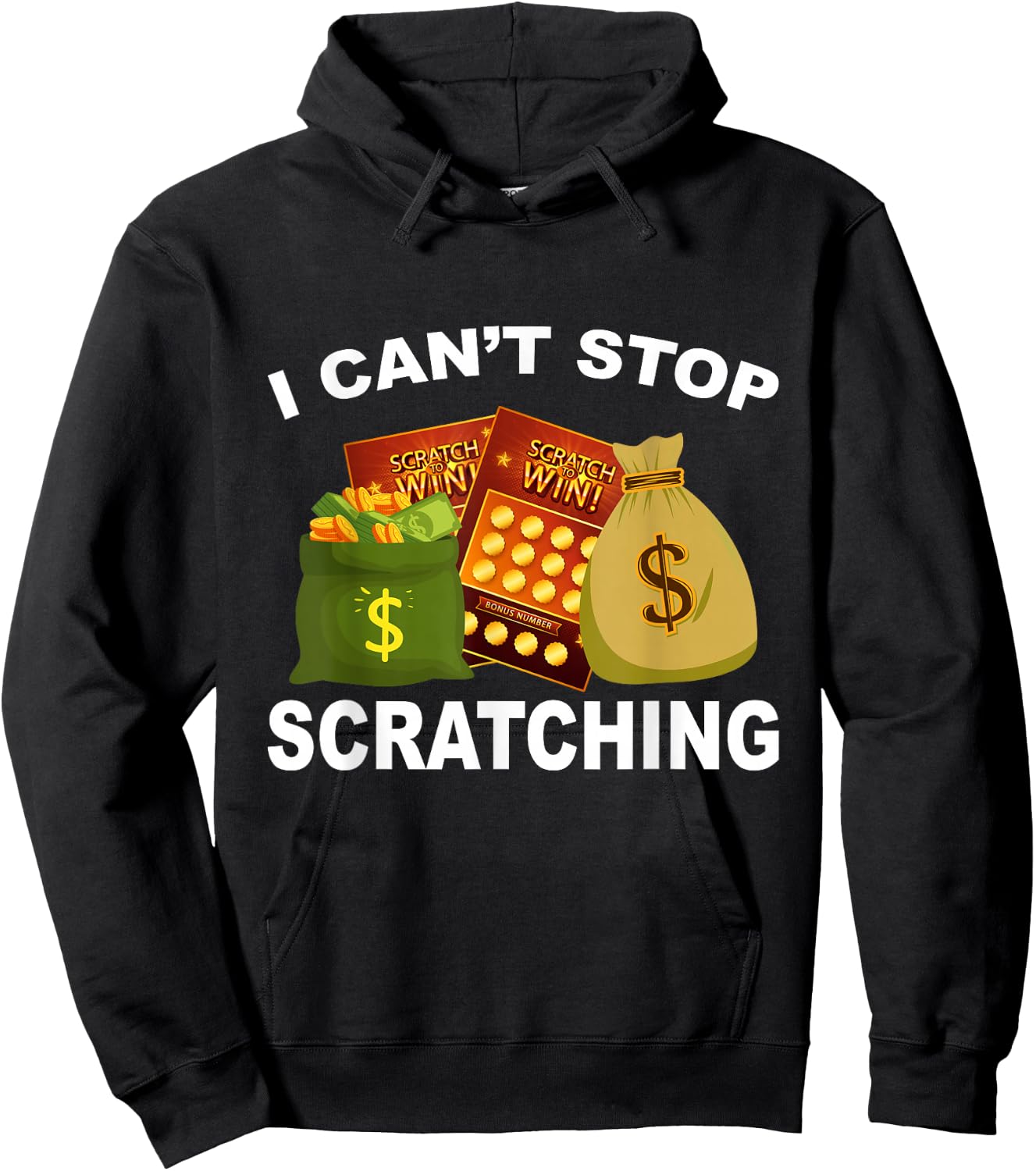 Funny I Can't Stop Scratching Lottery Player Lover Humor Hoodie - Hoodie | Black