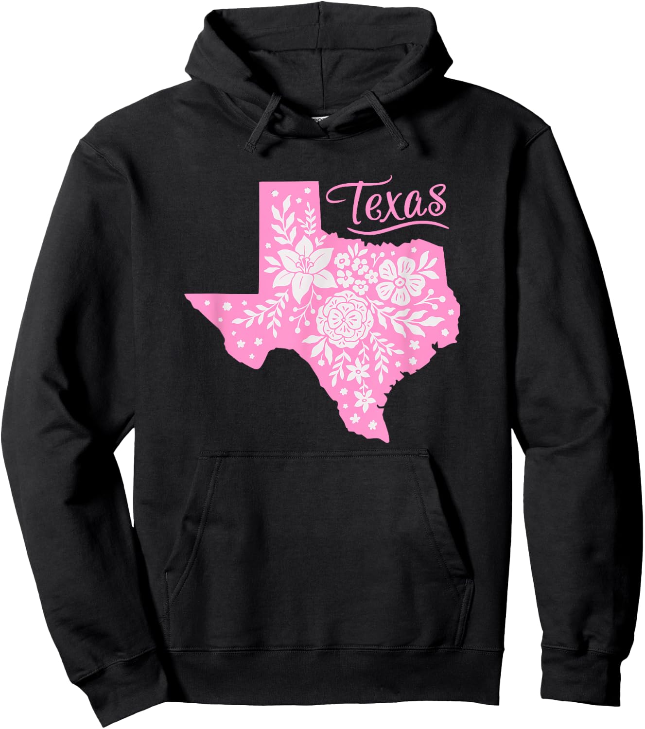 TEXAS Flower Floral Home State Texan Design Hoodie - Hoodie | Black