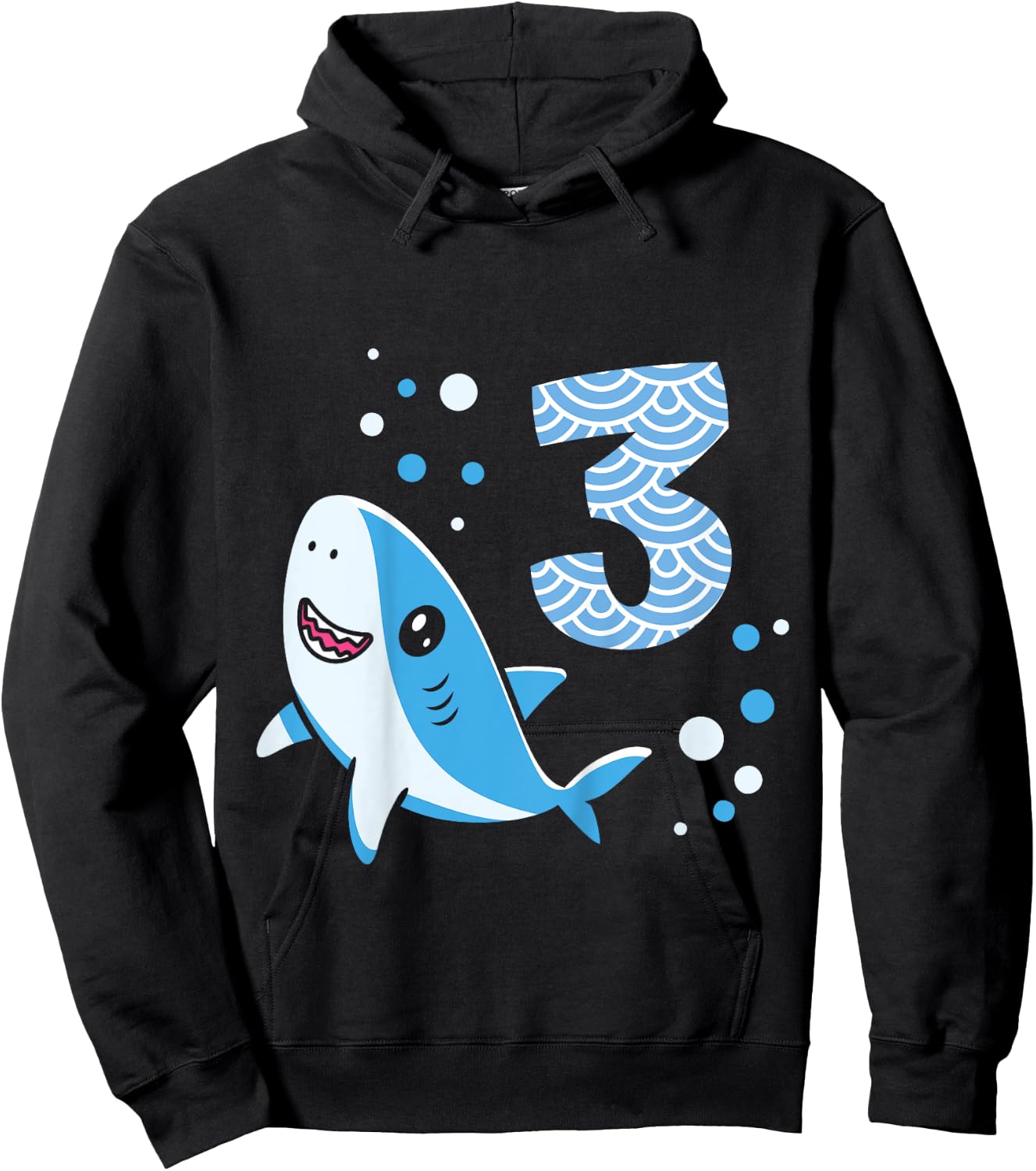 Kids 3rd Birthday Boys Shark 3 years Old Ocean Shark B-day Hoodie - Hoodie | Black