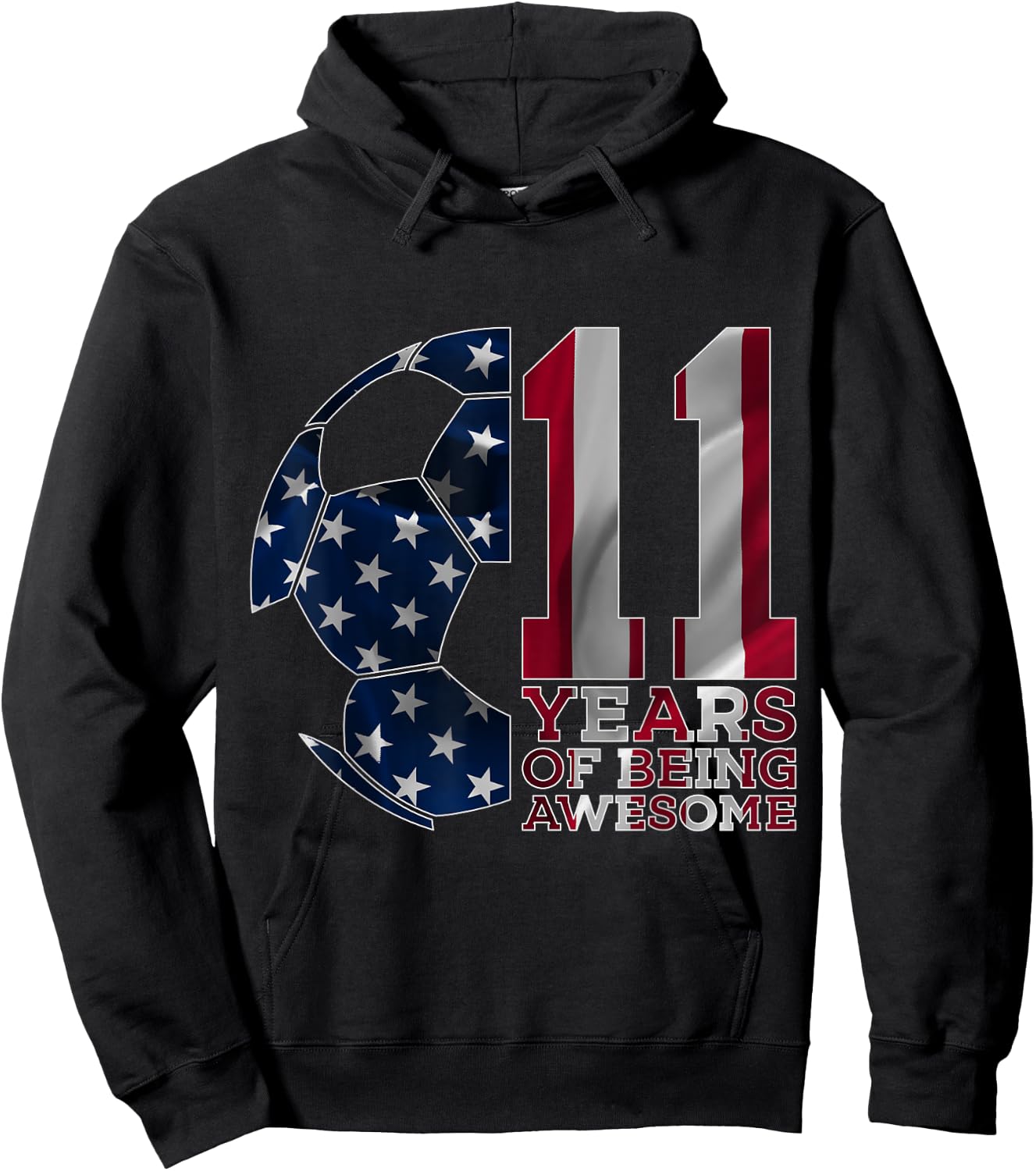 11 Years of Being Awesome Soccer 11th Birthday Hoodie - Hoodie | Black