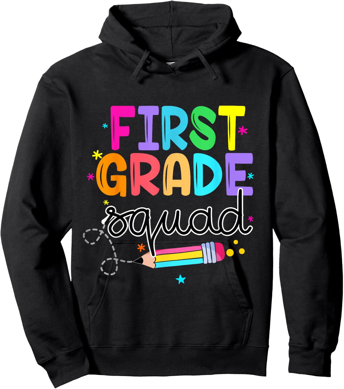1st First Grade Squad Student Teacher Back To School Hoodie - Hoodie | Black