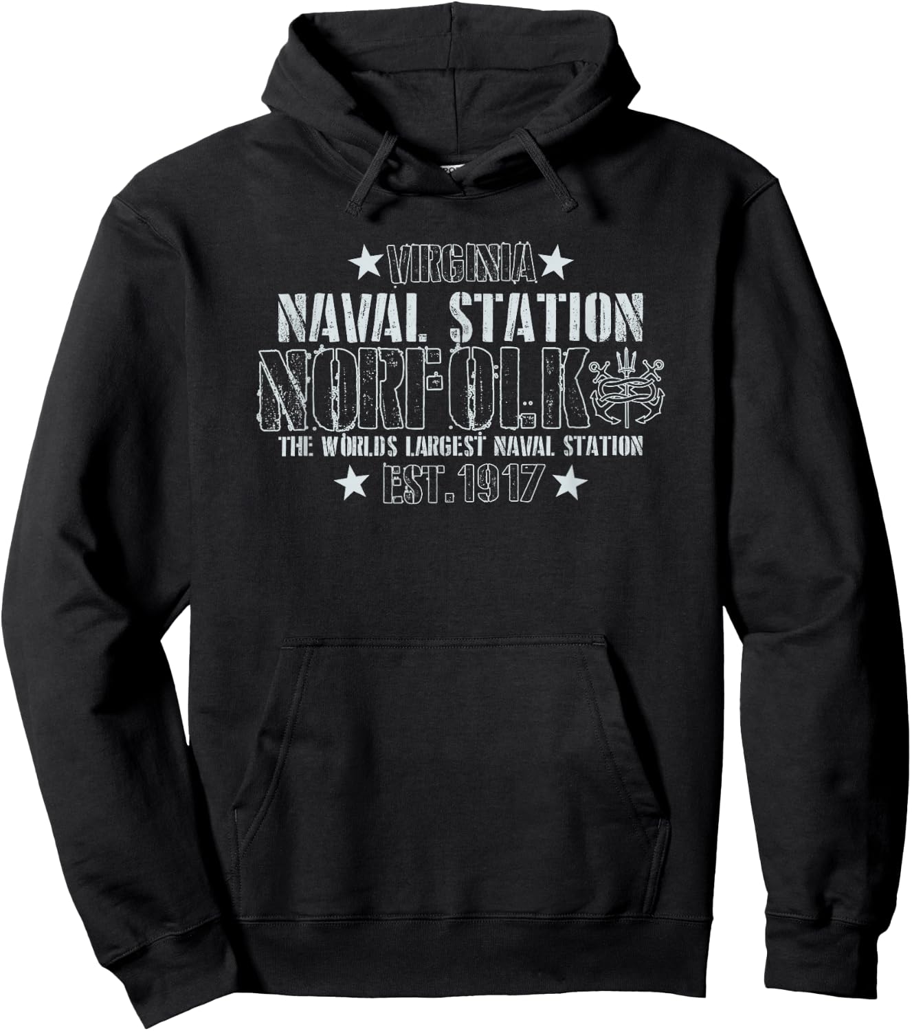Virginia Naval Station Norfolk Us Navy Hoodie - Hoodie | Black