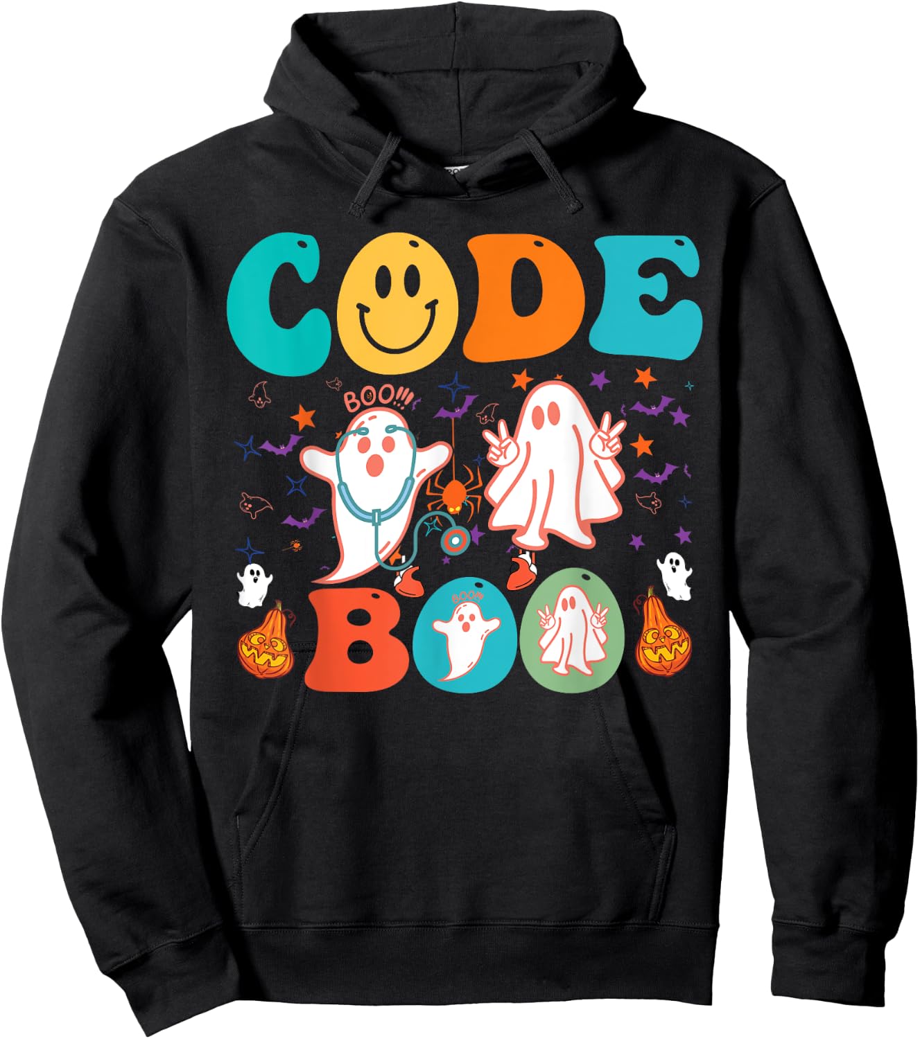 Code Boo Spooky Respiratory Respiratory Therapist Halloween Hoodie - Hoodie | Black