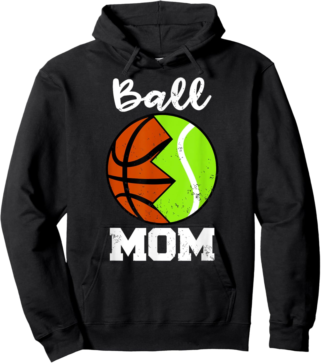 Ball Mom Funny Basketball Tennis Player Mom Hoodie - Hoodie | Black