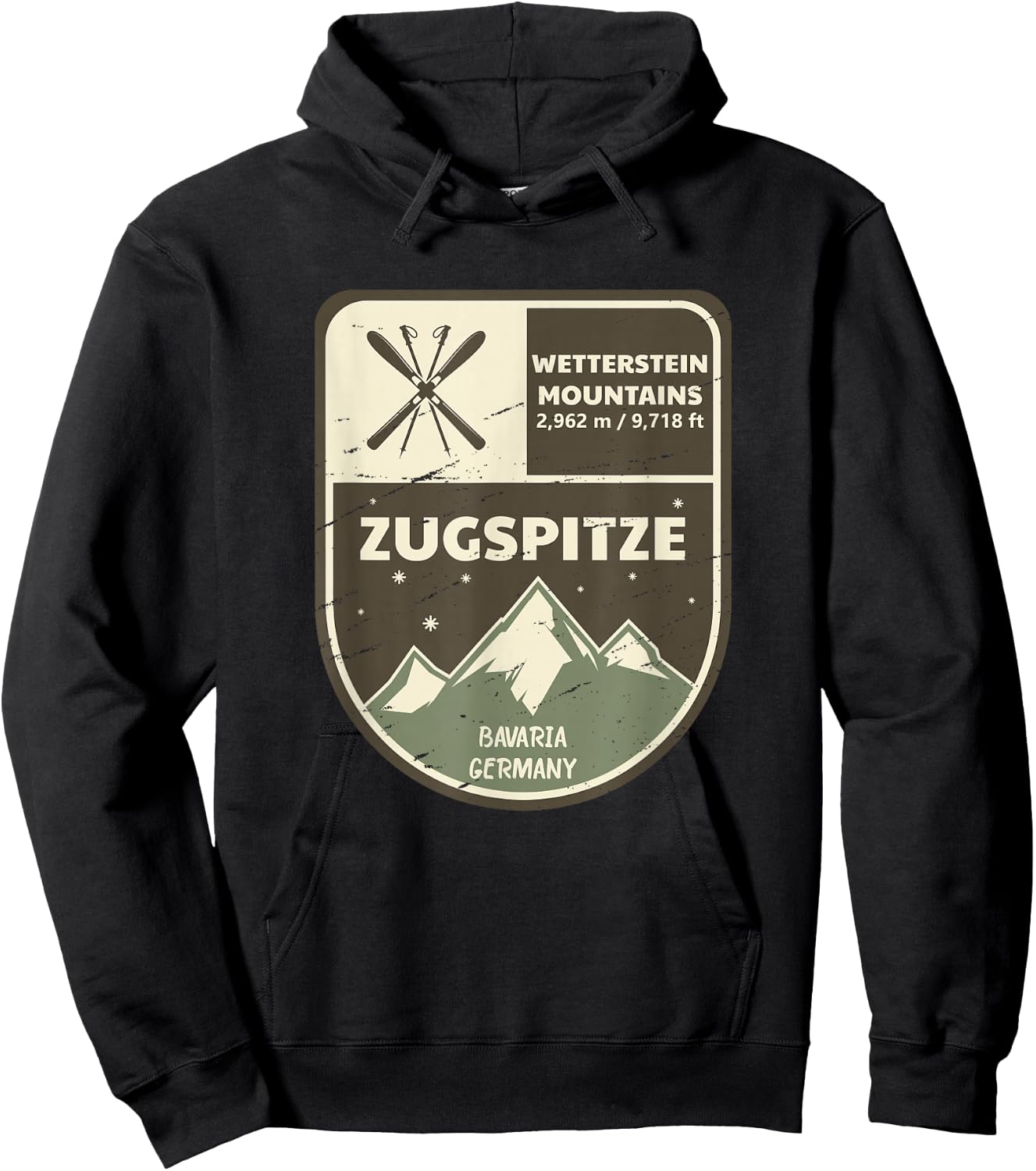 Zugspitze Wetterstein Mountains Bavaria Germany Hoodie - Hoodie | Black