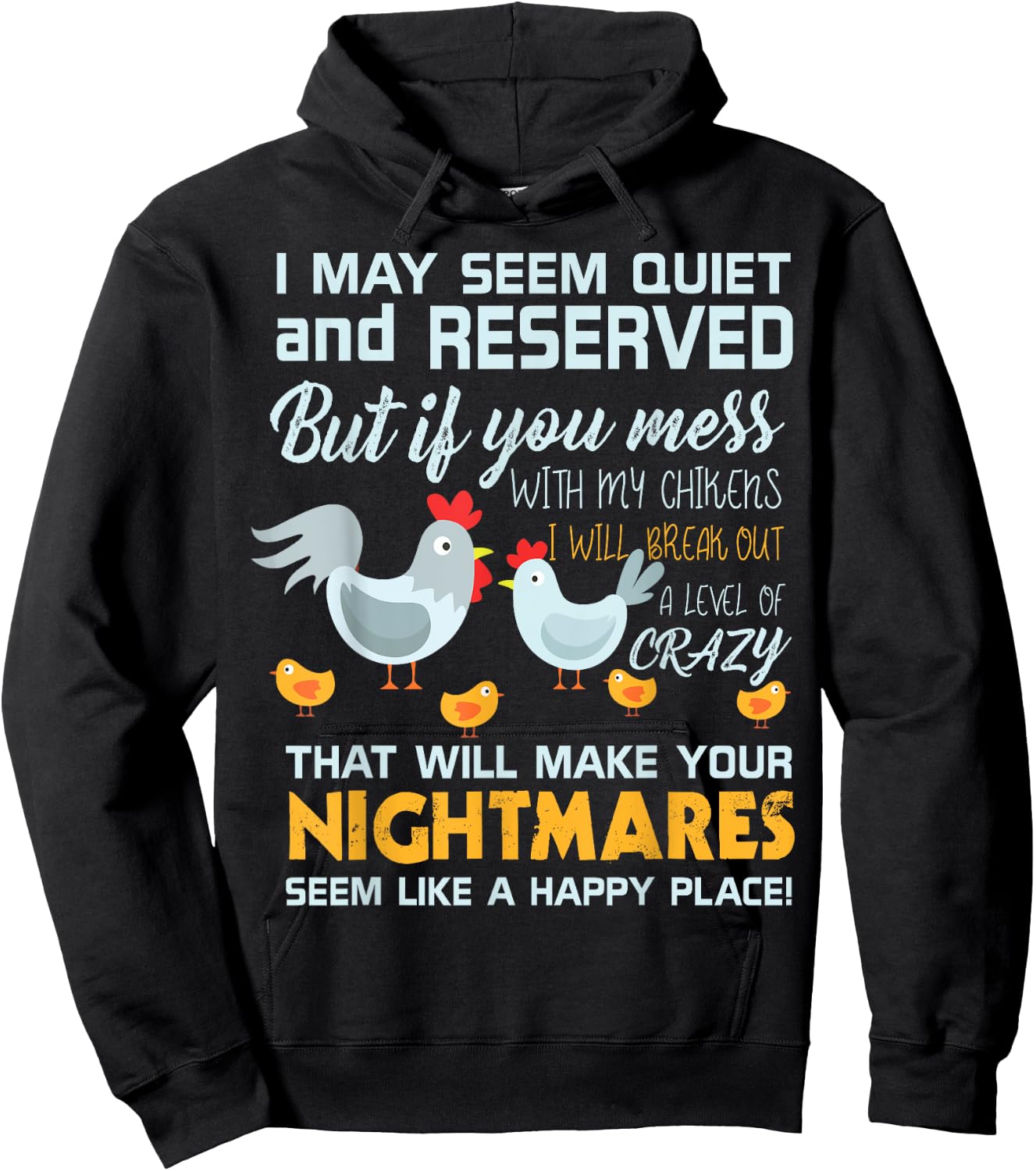 Chicken Farmer Gifts Funny Don't Mess With My Chickens Hoodie - Hoodie | Black