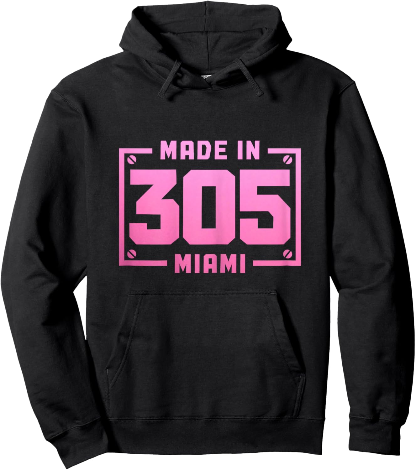 Miami Florida 305 Area Code Vintage FL Pride Hoodie - Hoodie | Black