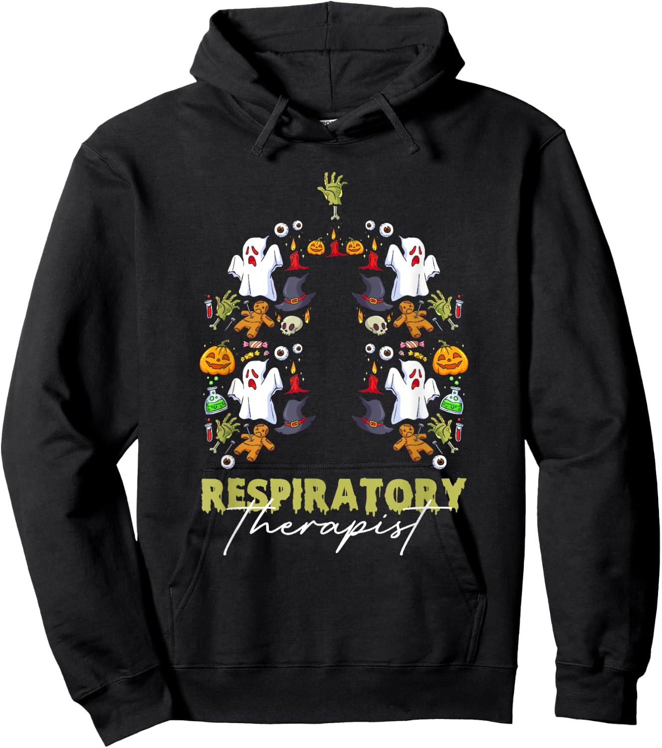 Spooky Respiratory Therapist Halloween Respiratory Therapy Hoodie - Hoodie | Black