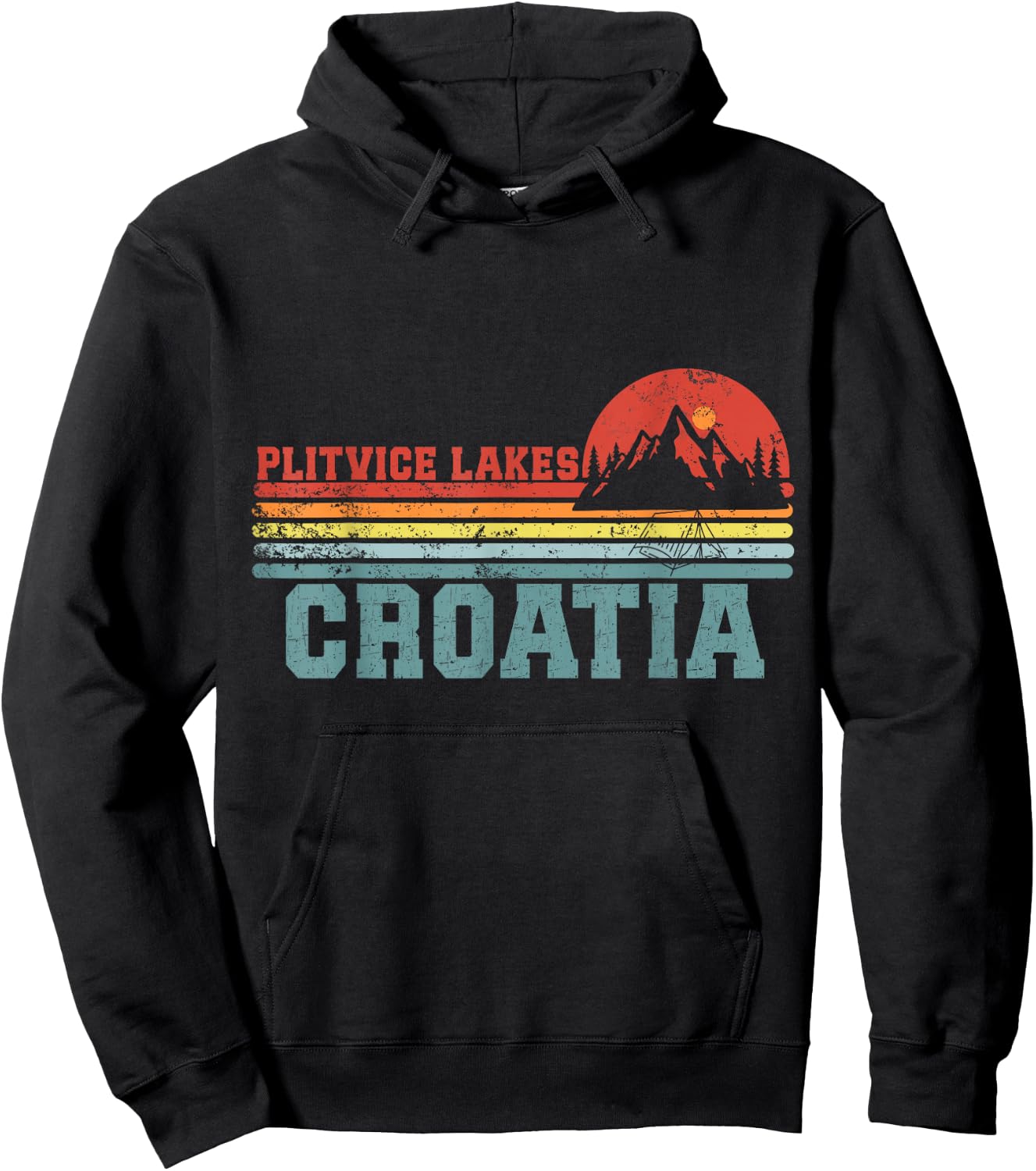 Funny Camping Shirts Plitvice Lakes National Park CROATIA Hoodie - Hoodie | Black