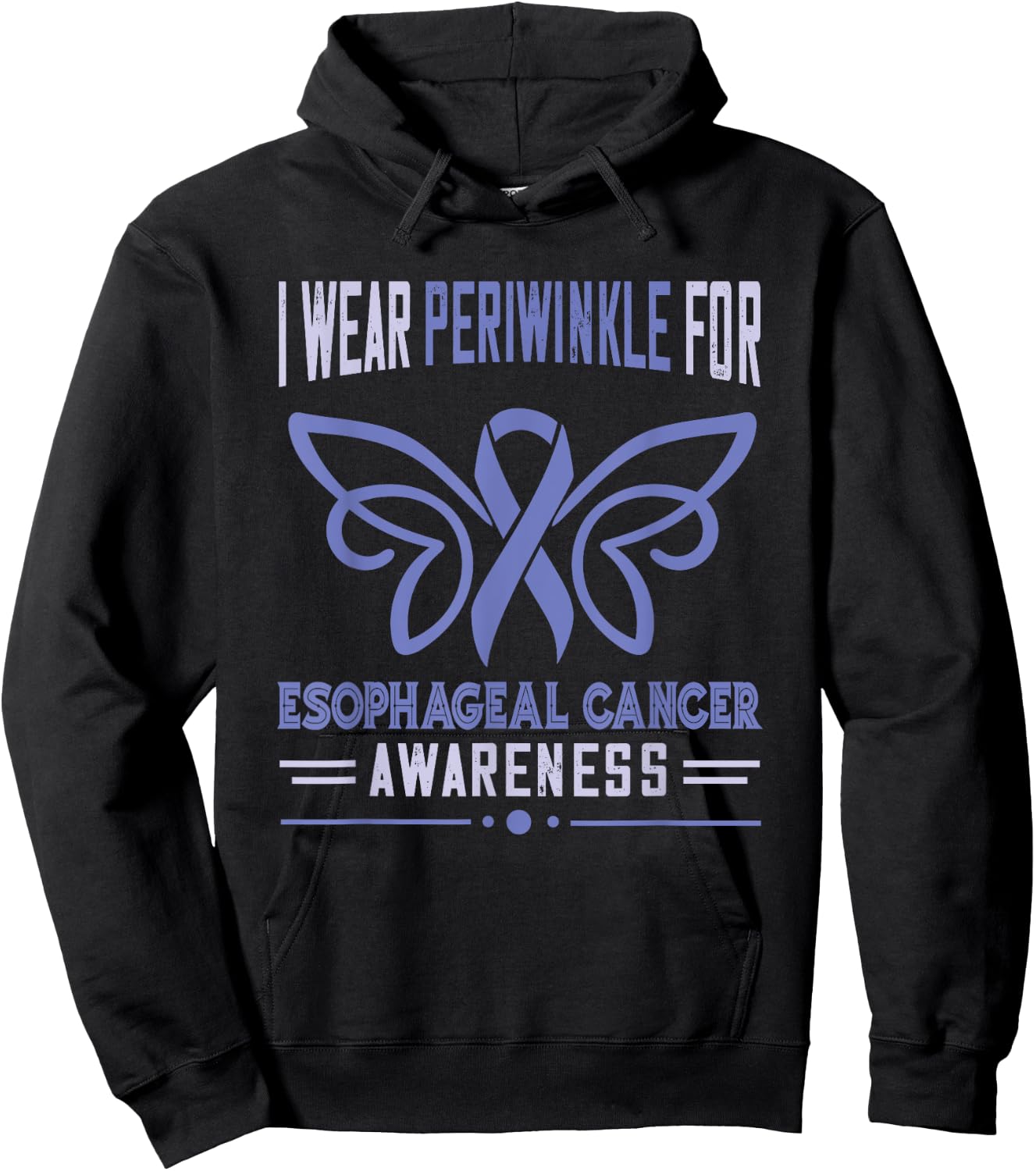Esophageal Cancer Awareness Periwinkle Esophageal Cancer Hoodie - Hoodie | Black